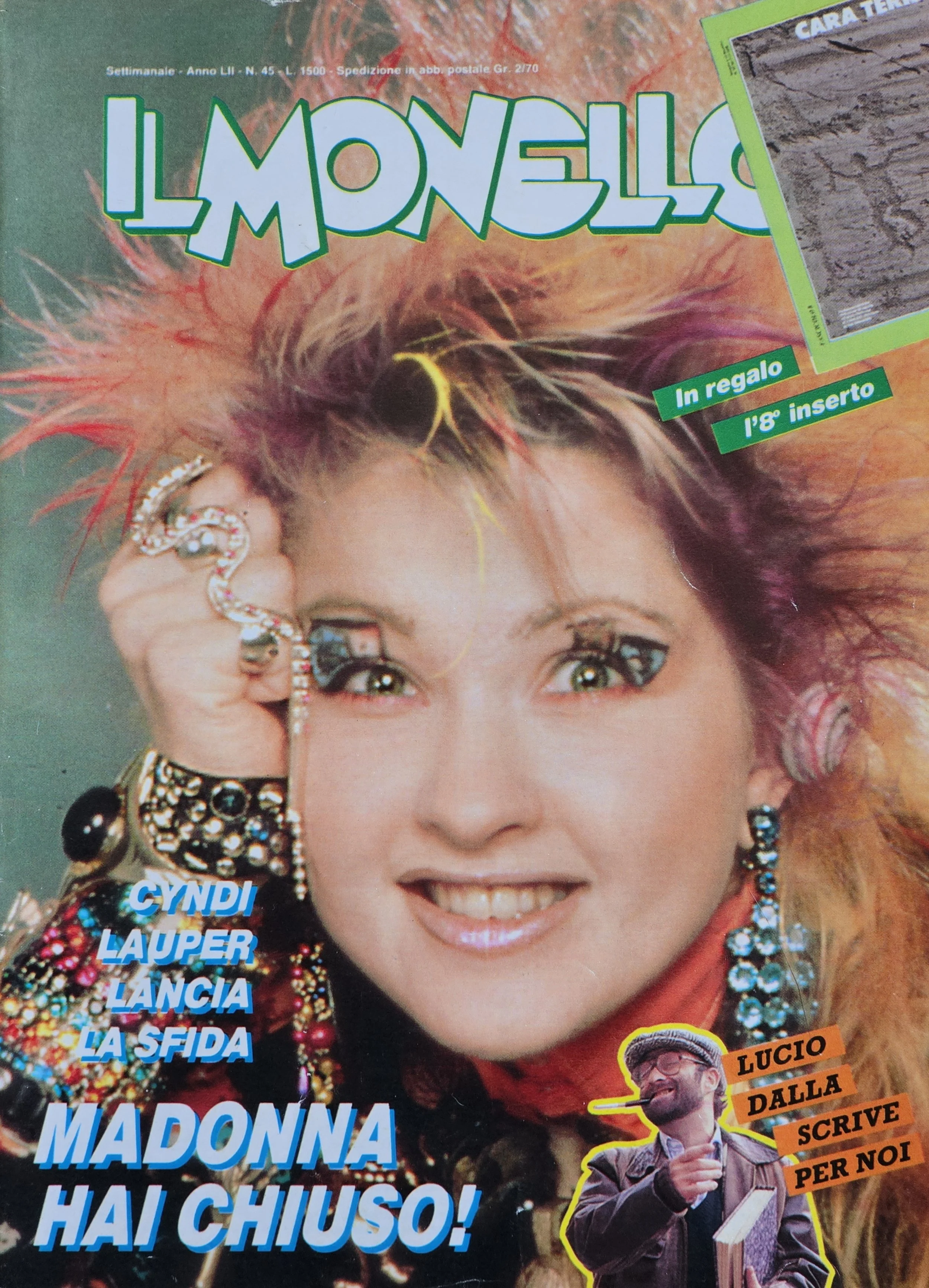  The Brat  
November 1986 
Italy 
"Cyndi launches the challenge. Madonna, you're done" (This is not an interview, it's an article)