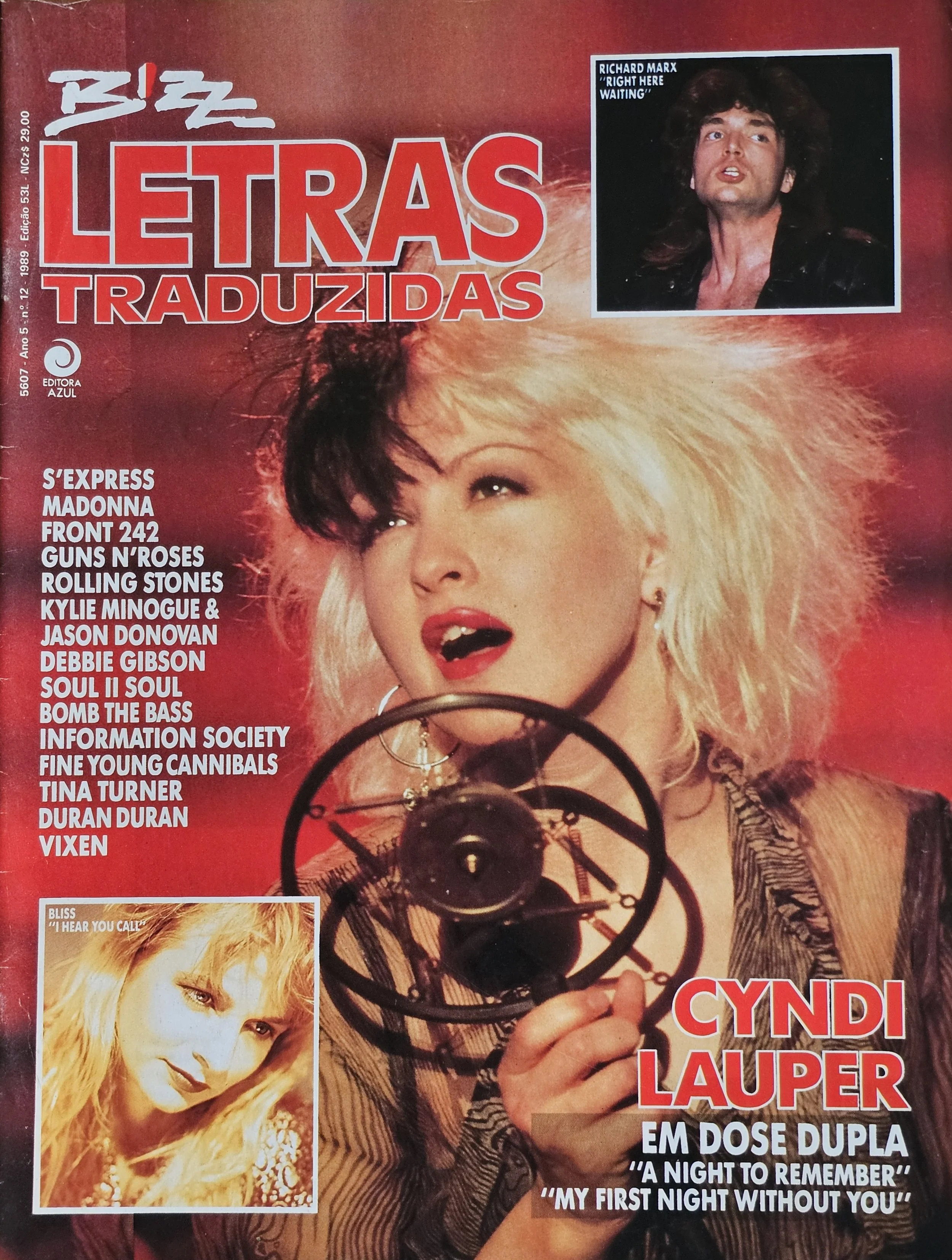  Bizz Lyrics Translated  
1989 
Brazil 
"Cyndi Lauper in a Double Dose: A Night to Remember & My First Night Without You"