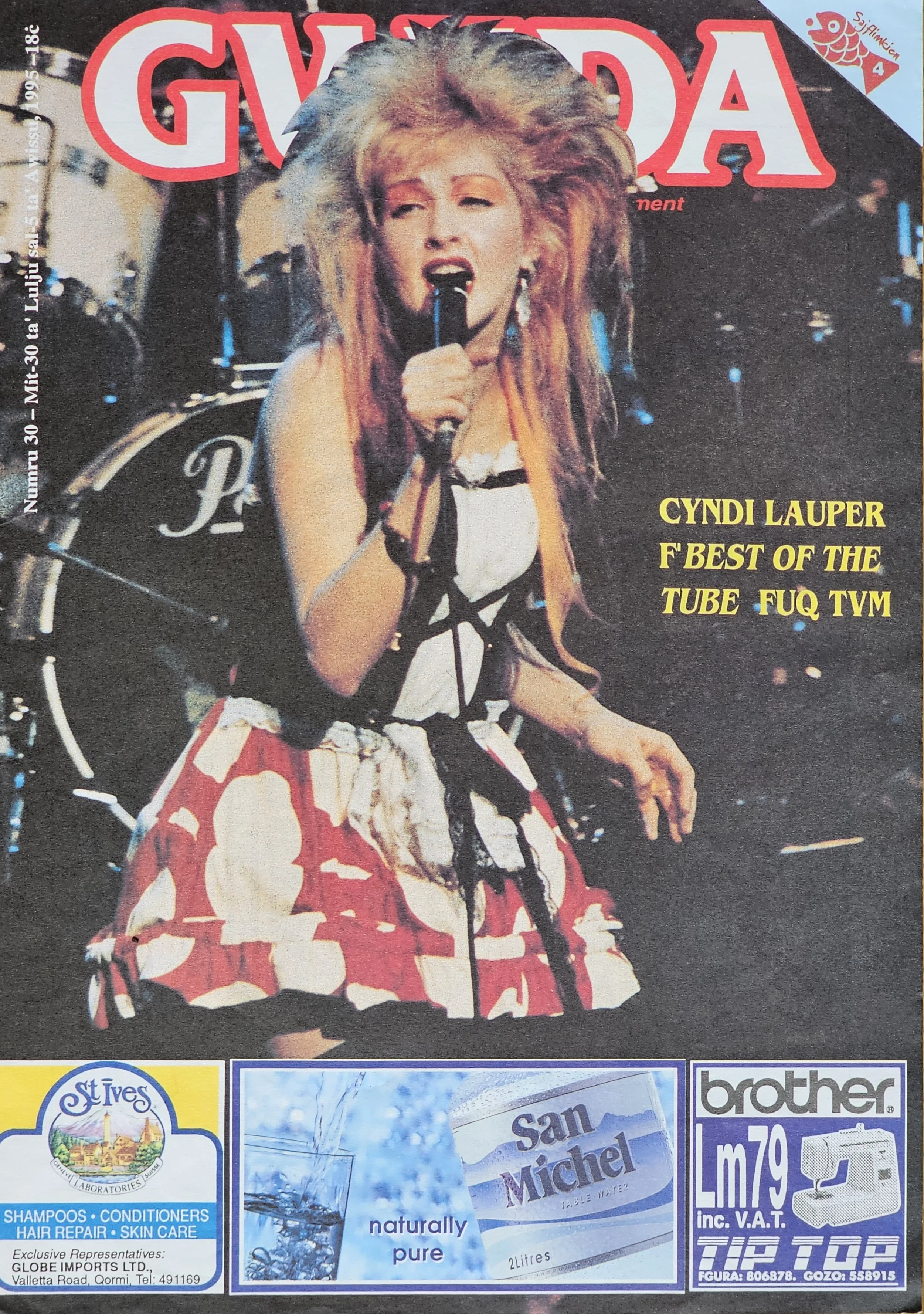  GUIDE  
July 30, 1995 
Malta 
"Cyndi Lauper and the Best of the Tube on TVM"