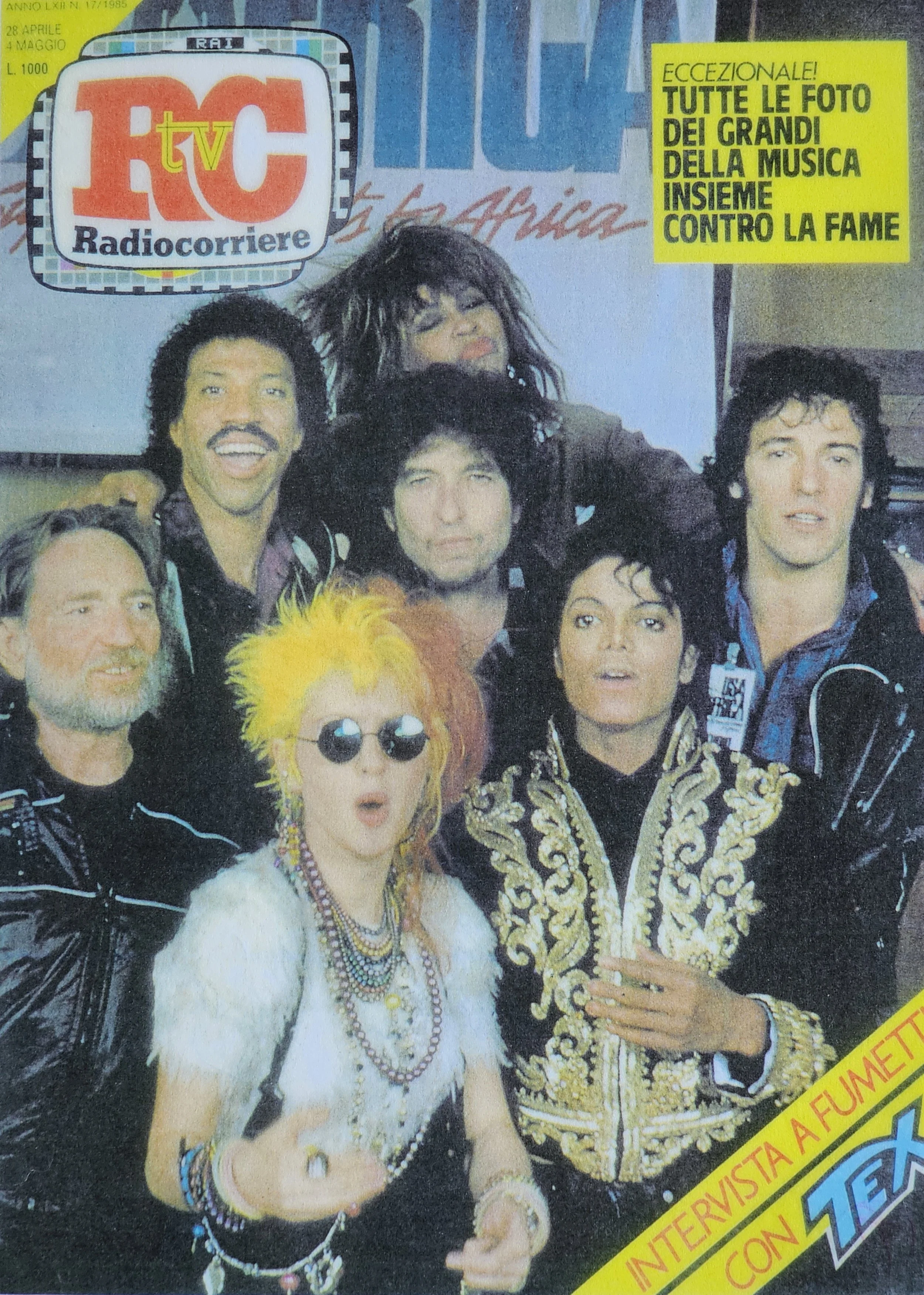  RC TV  
April 28, 1985 
Italy 
"Exceptional photos of the greatest musicians together, against hunger."