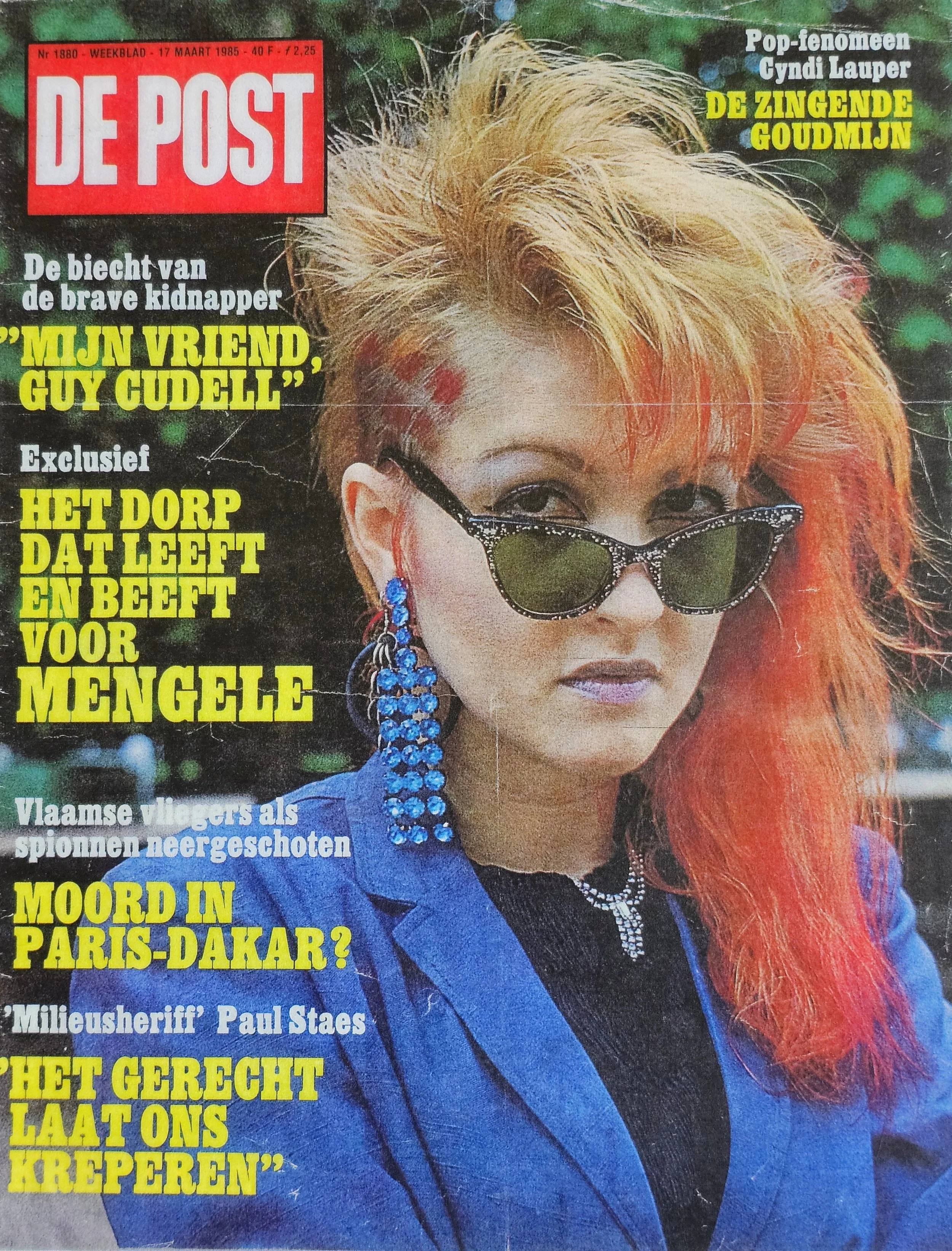  The Post  
March 17, 1985 
Belgium 
"Pop phenomenon, Cyndi Lauper, the singing gold mine."
