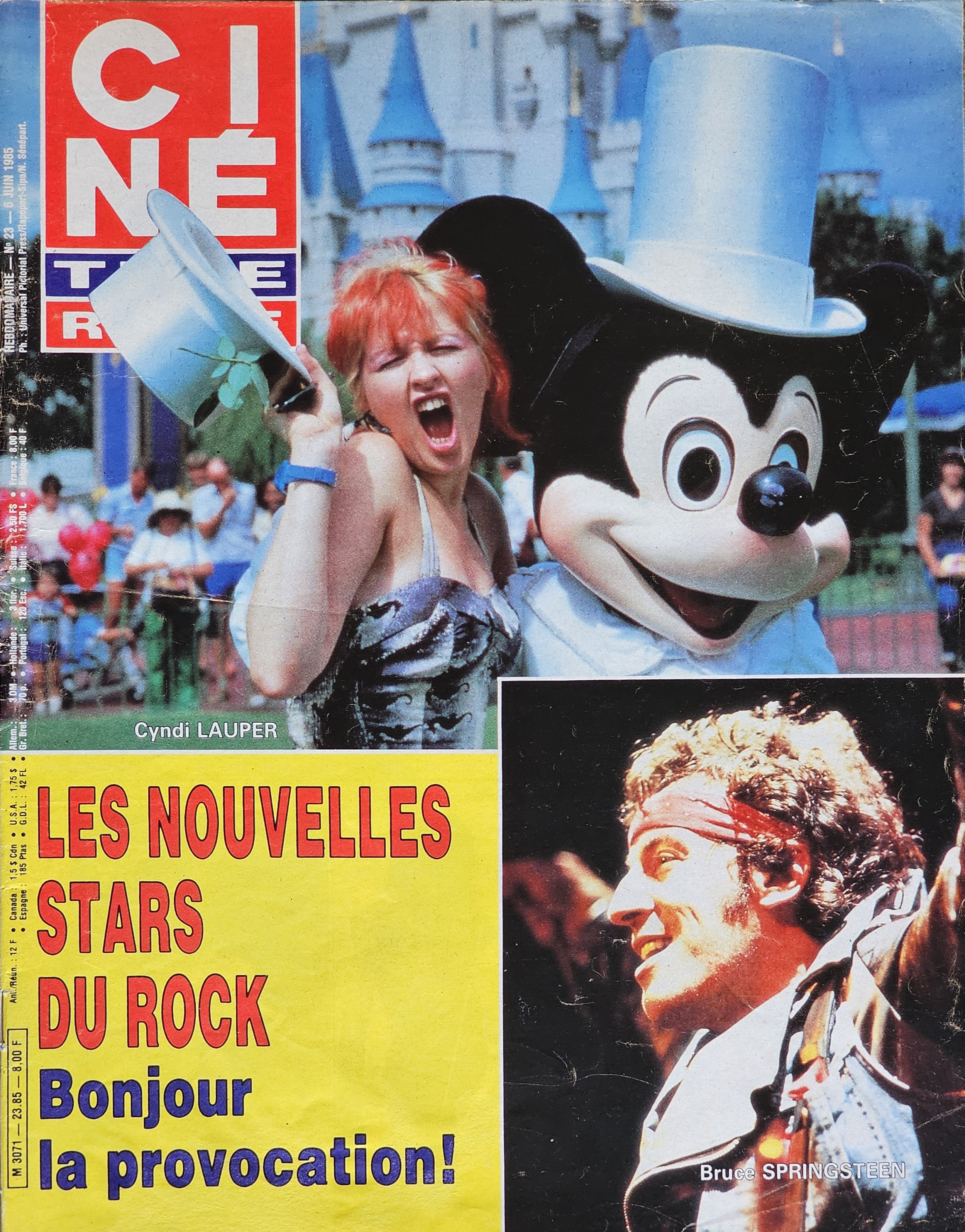  CINE TELE REVUE  
June 1985 
France 
"Cyndi Lauper and Bruce Springsteen: The New Stars of Rock"