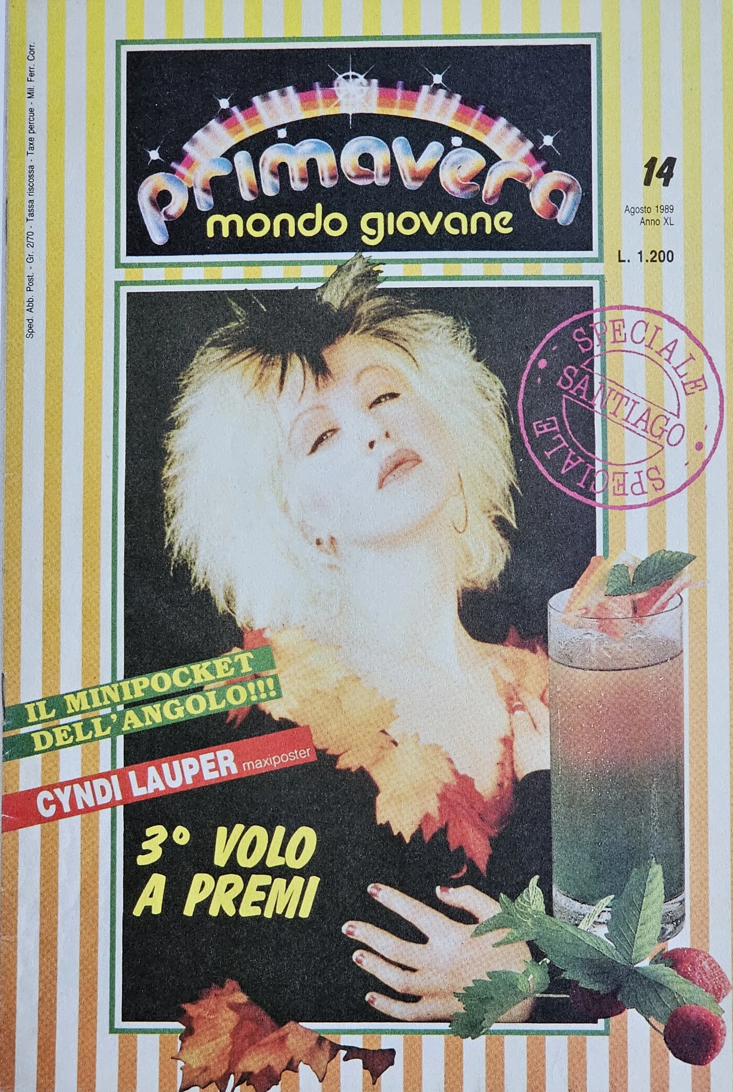  Spring Young World  
August 1989 
Chile 
"Cyndi Lauper Maxi Poster"