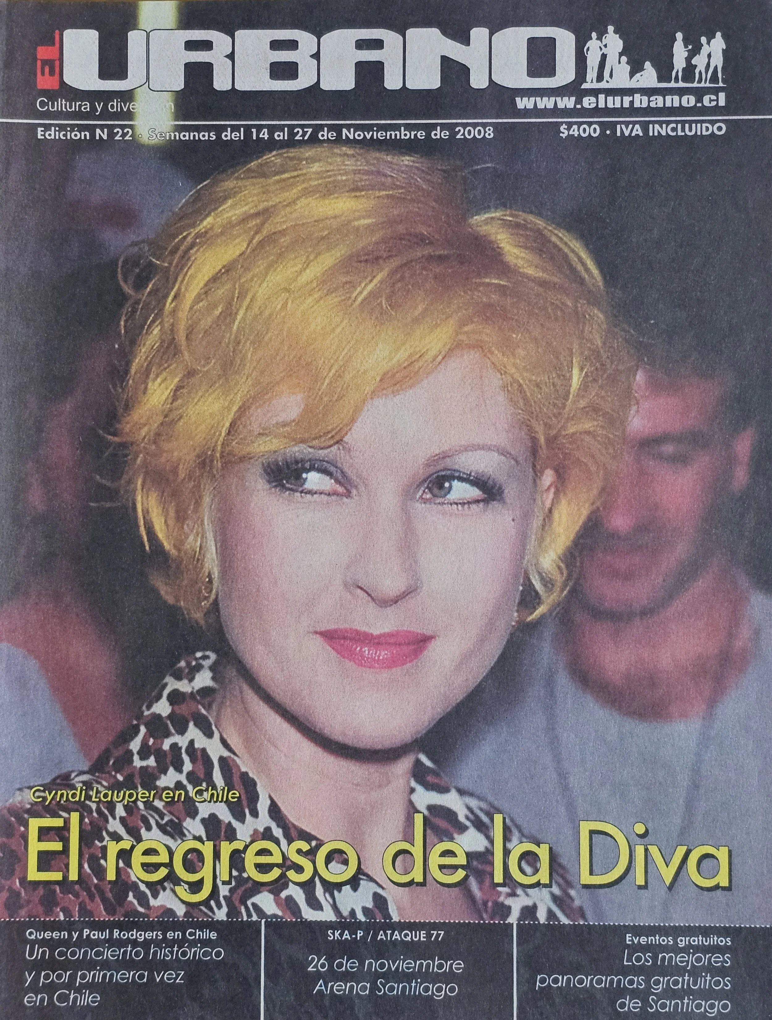  The Urban  
November 14, 2008 
Chile 
"Cyndi Lauper in Chile: The Return of the Diva"