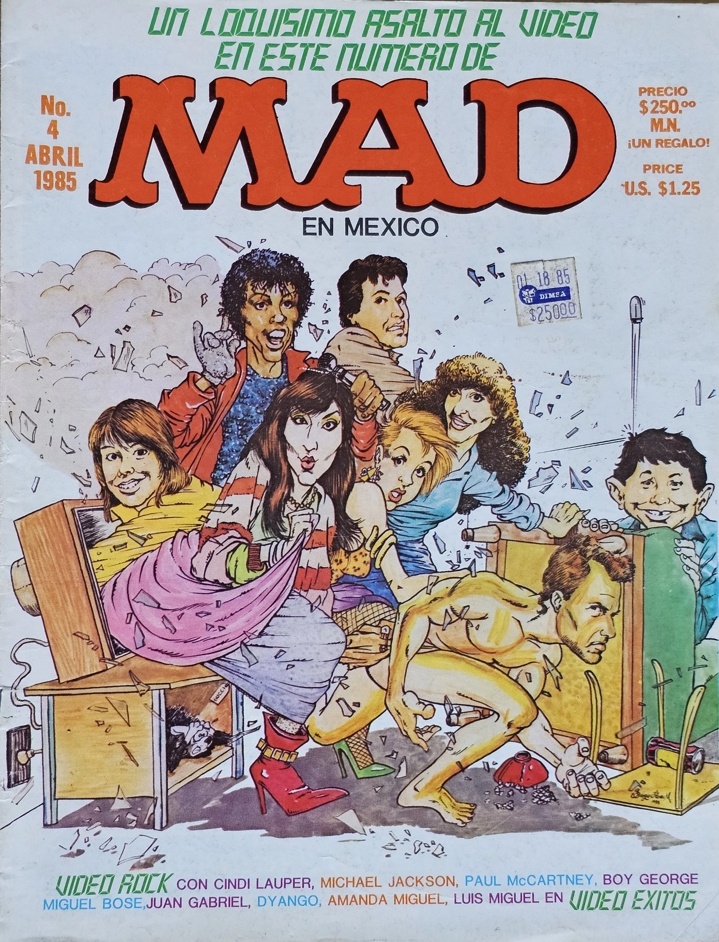  MAD  
April, 1985 
Mexico 
"Video rock with Cyndi Lauper, Michael Jackson, Paul McCartney and Boy George"