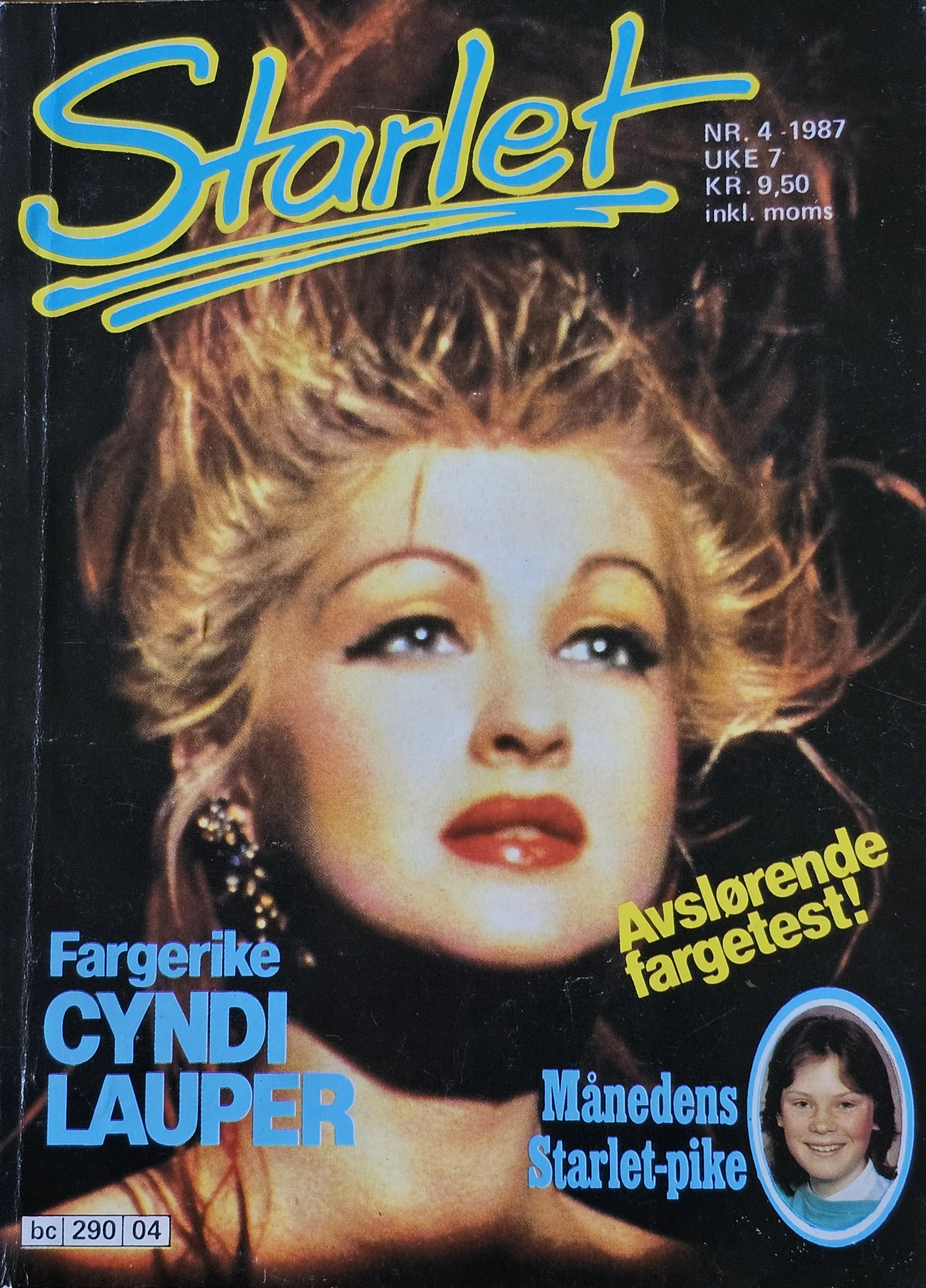  Starlet  
April 1987 
Norway 
"Colorful Cyndi Lauper"