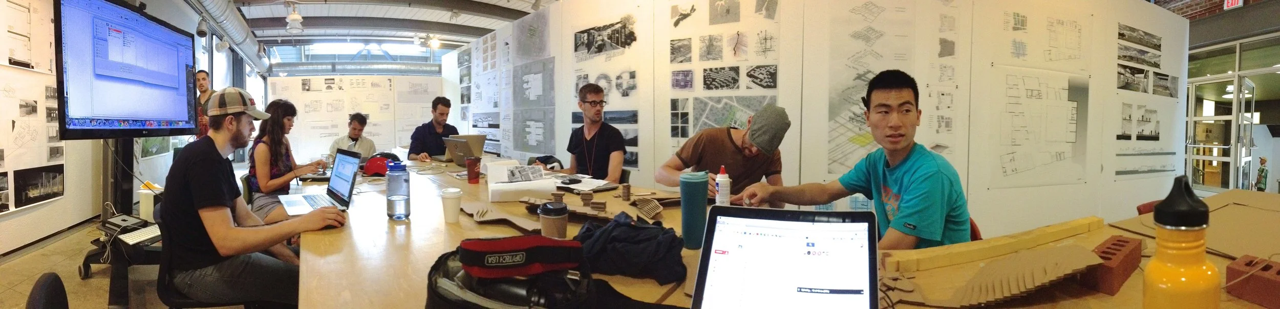 This is what a set up looks like for a two week intensive design and build session!
