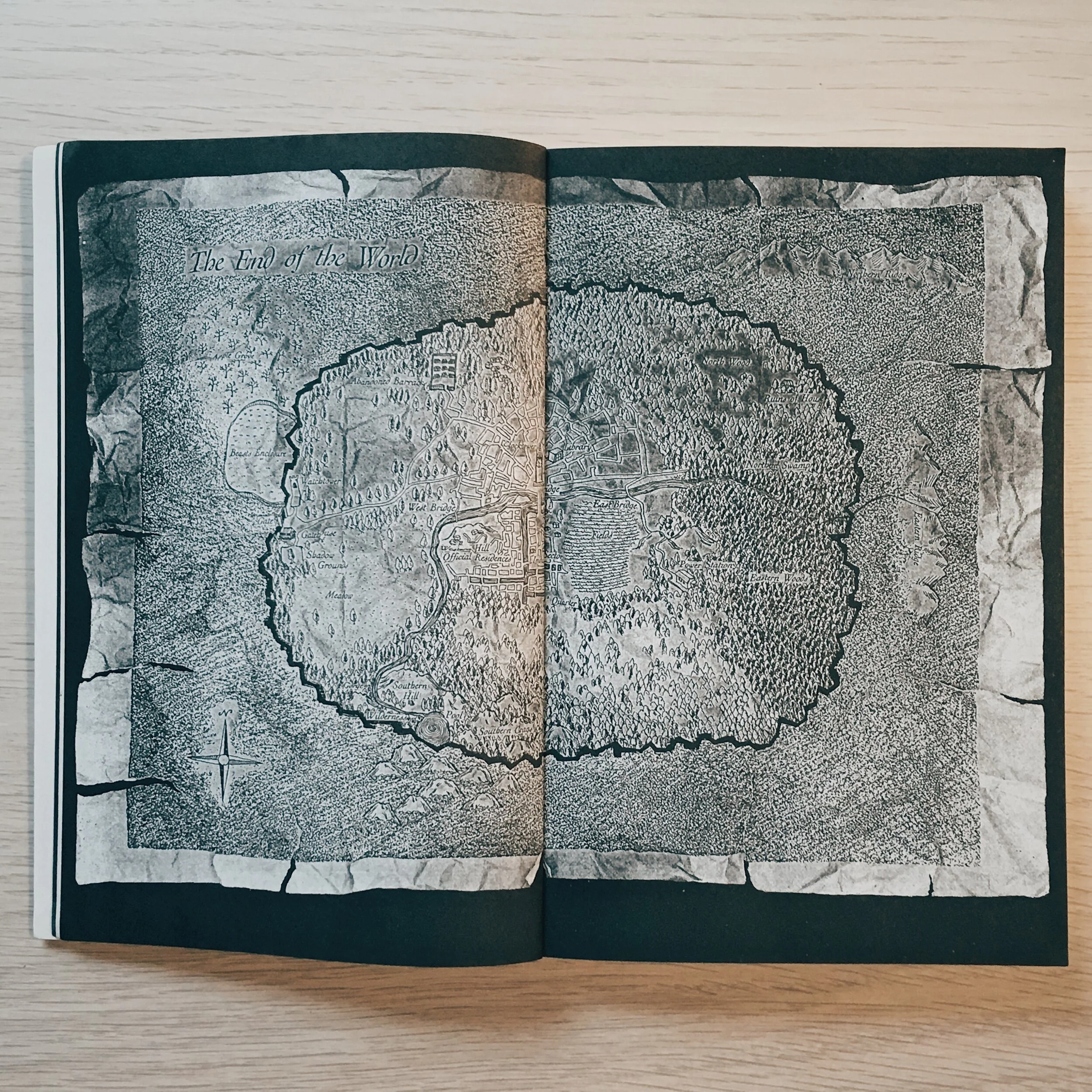 A nice two-page spread: Map of the End of the World.