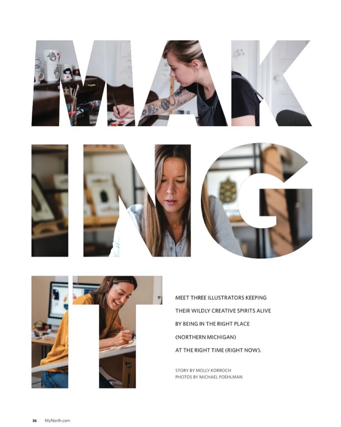 Magazine page design for MAKE MICHIGAN campaign.