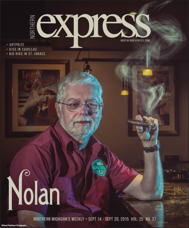 Northern Express magazine cover featuring Mike Nolan smoking cigar.