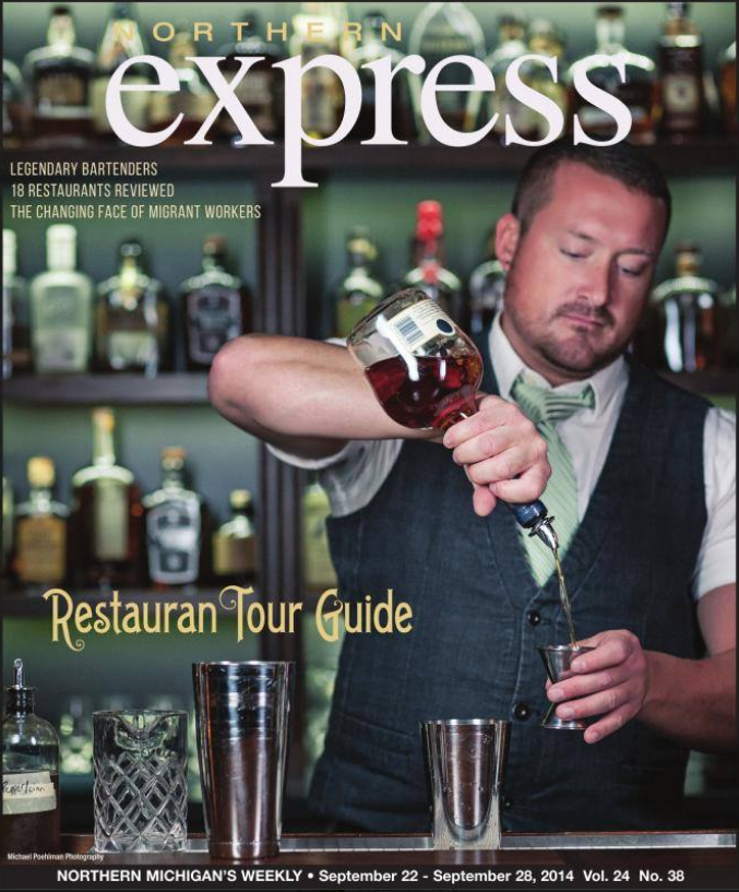 Northern Express Restaurant Tour Guide cover featuring bartender.