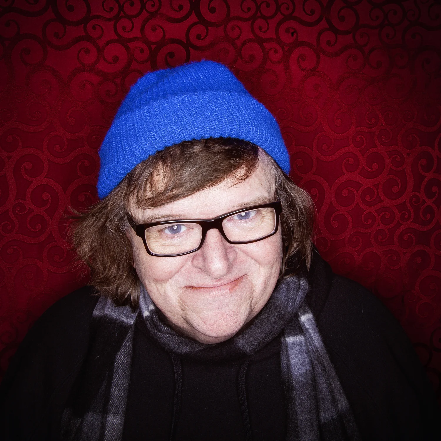 Editorial portrait of filmmaker Michael Moore.