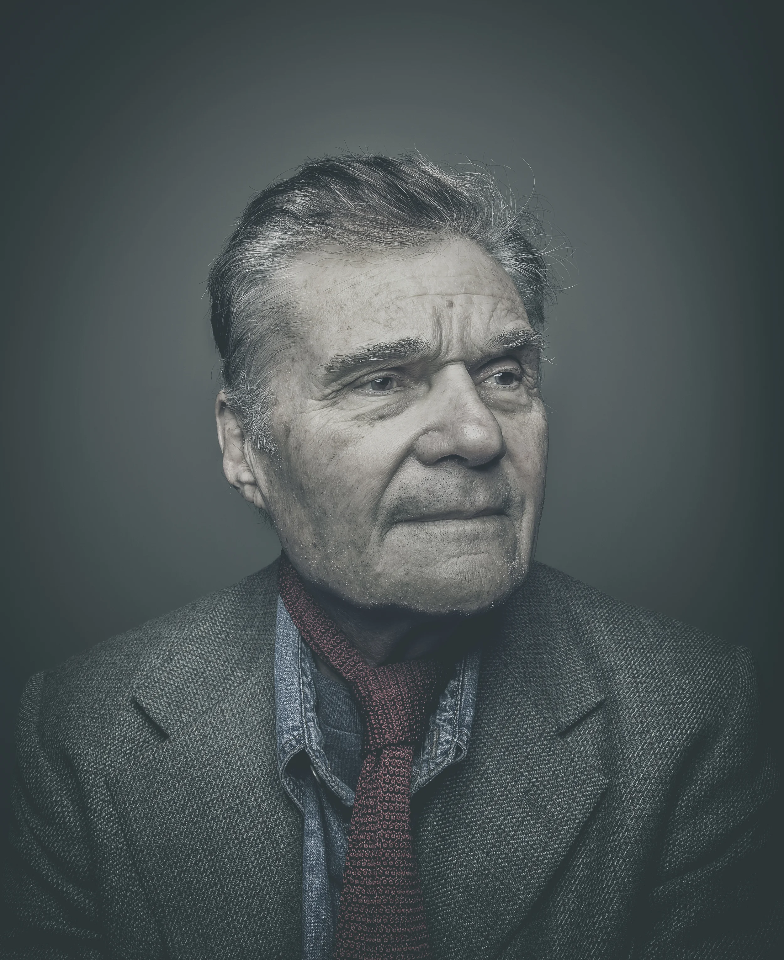 Color editorial portrait of Fred Willard in studio.