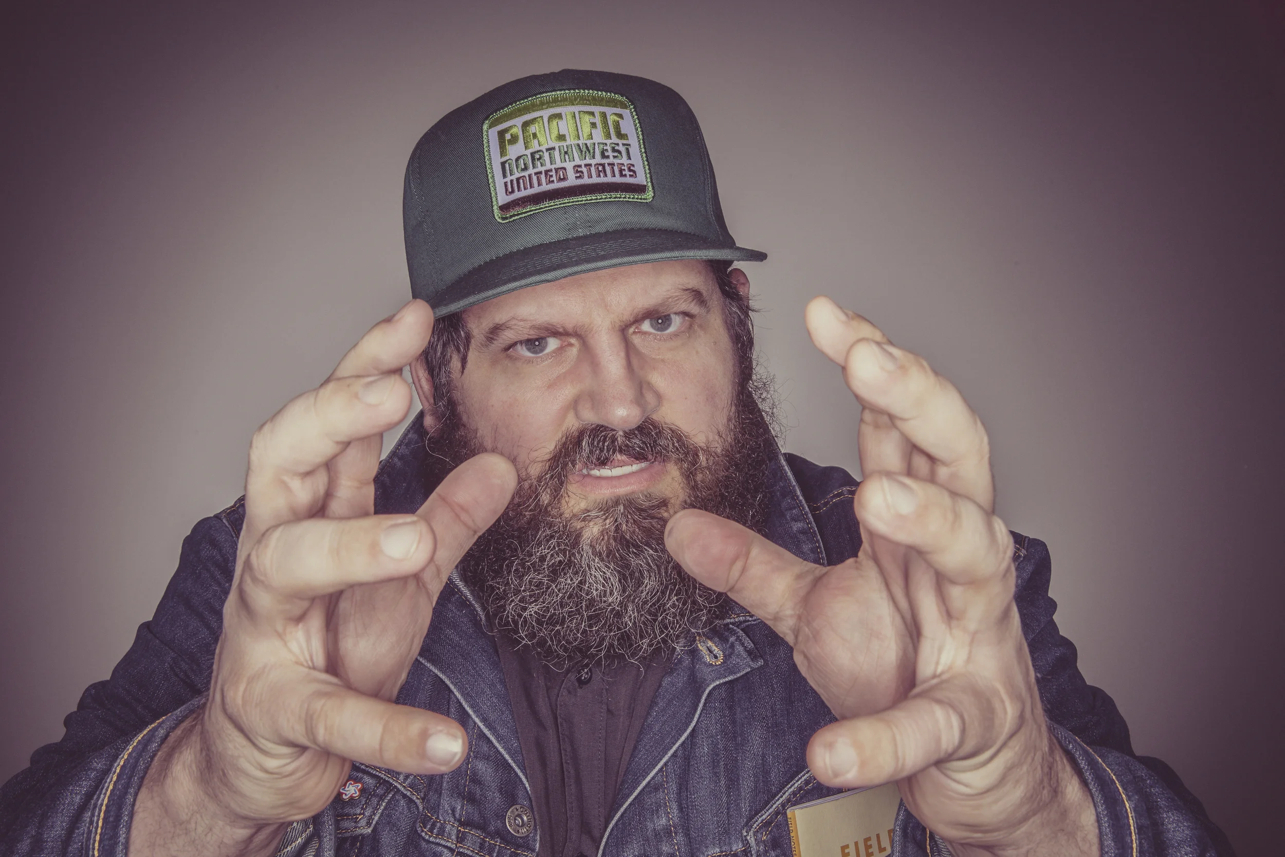 Editorial portrait of designer Aaron Draplin.