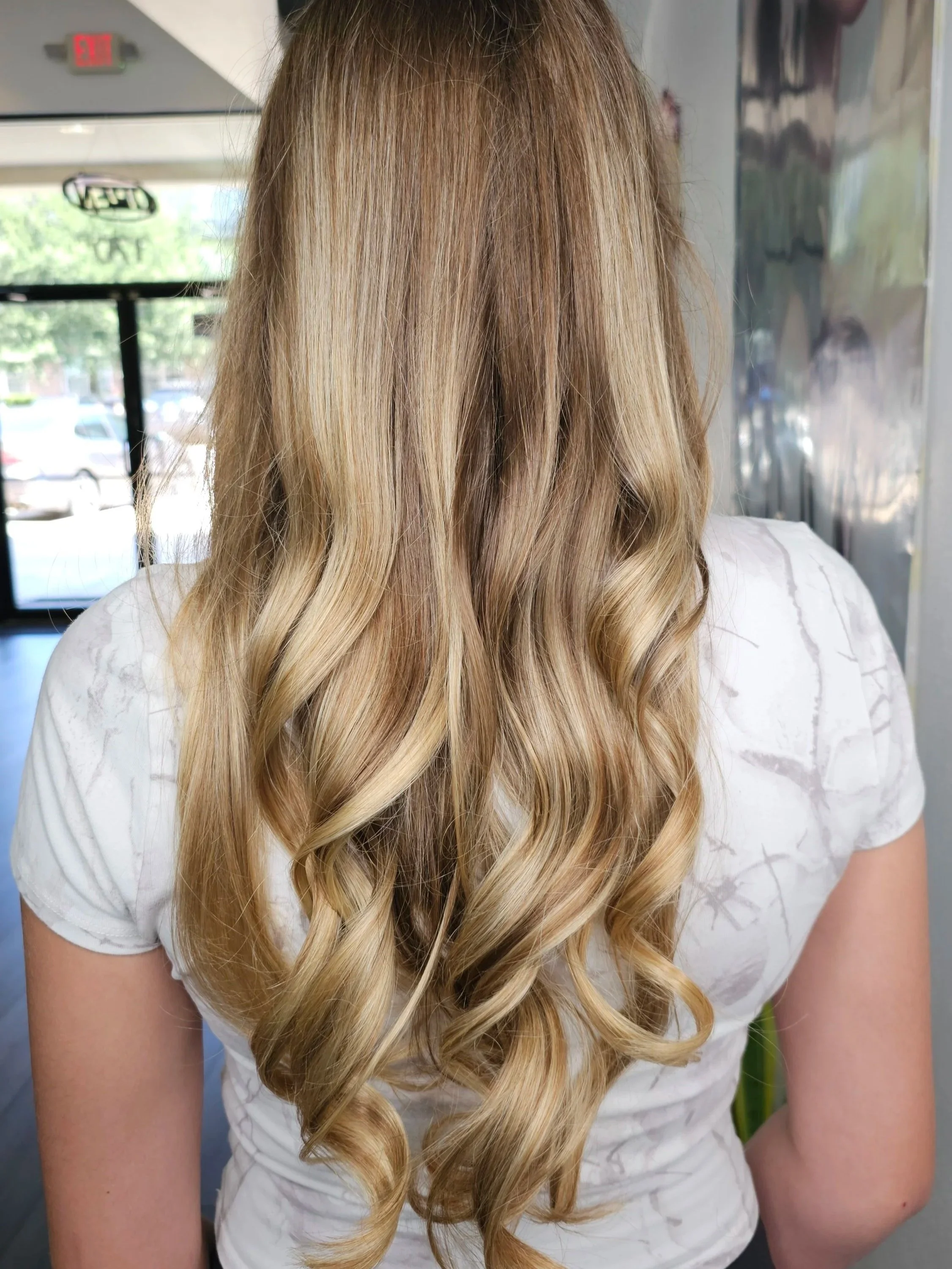 Golden Balayage & Beach Waves