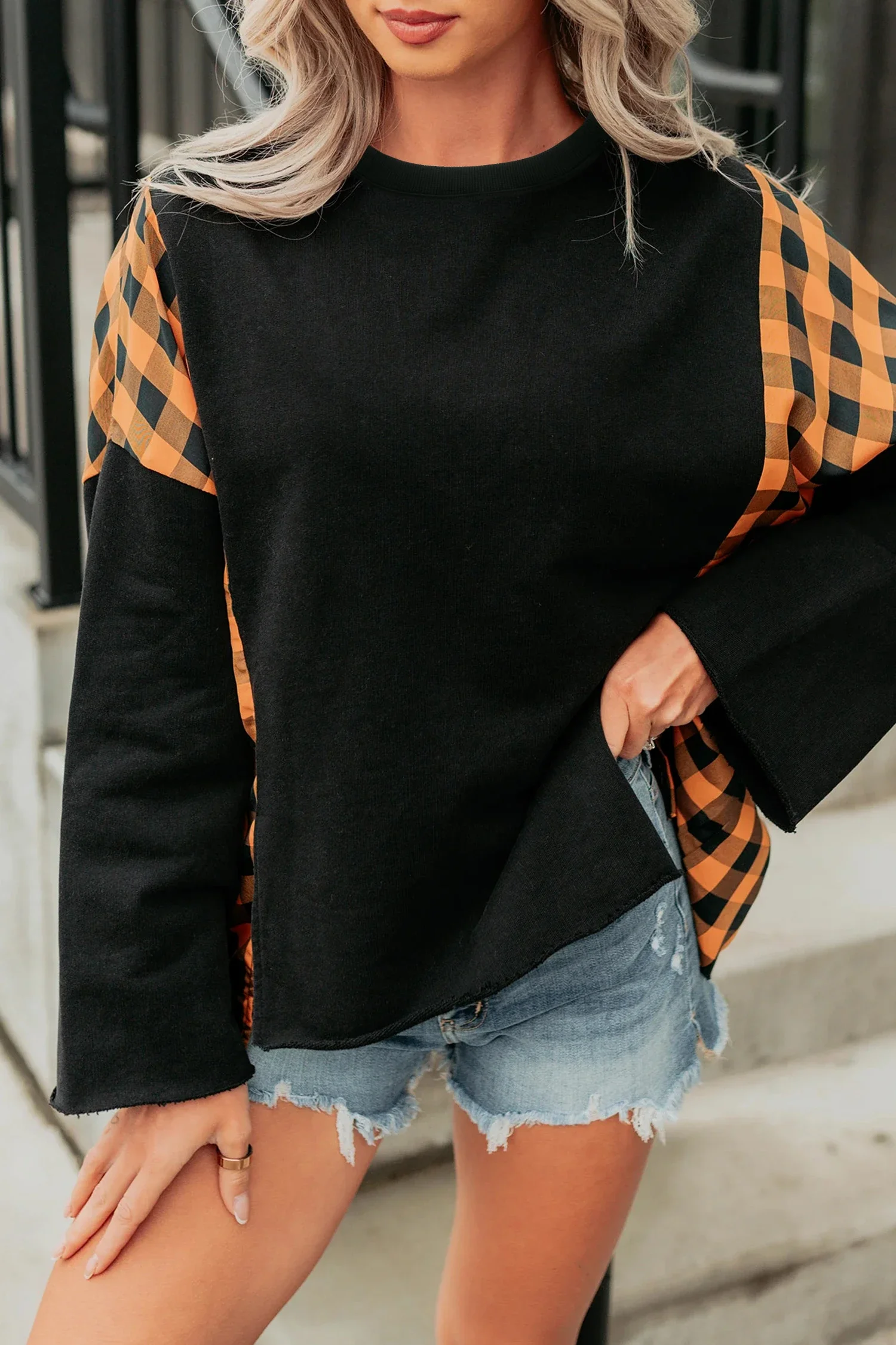 Pumpkin Patchwork Long Sleeve Top