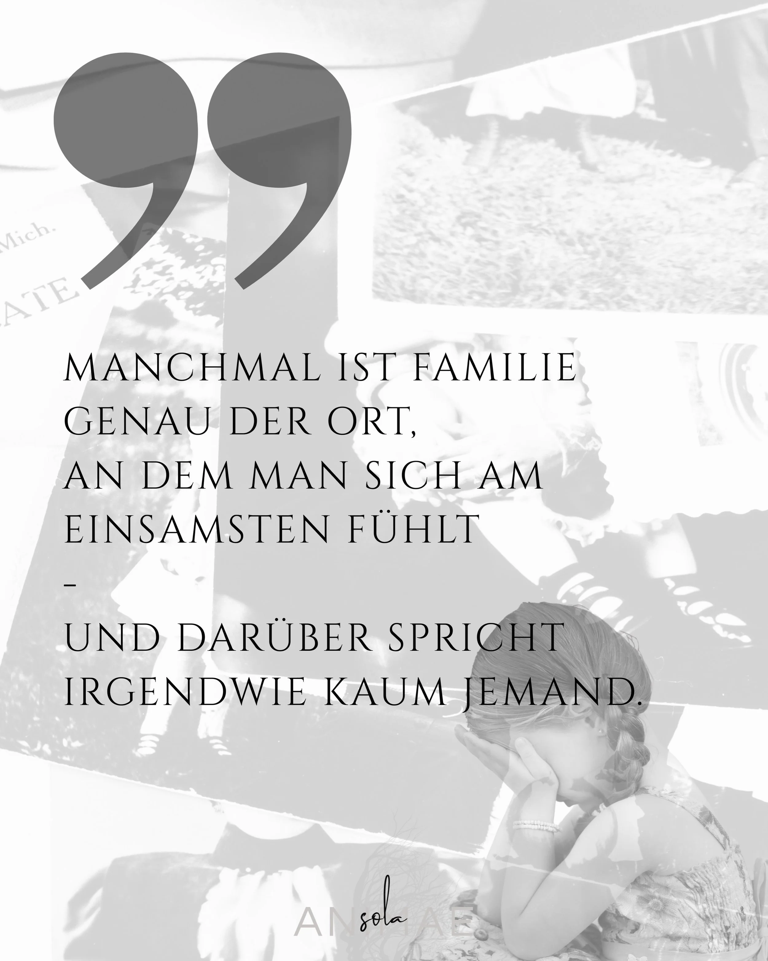 Ich habe versucht, aufzuschreiben, wie es sich anf&uuml;hlt, wenn man Familie liebt,
sich nach ihr sehnt
und sich trotzdem manchmal verdammt allein darin f&uuml;hlt.

Der neue Artikel ist jetzt im MAGAZIN auf solaanimae.de

&rarr; Lies ihn, wenn du F