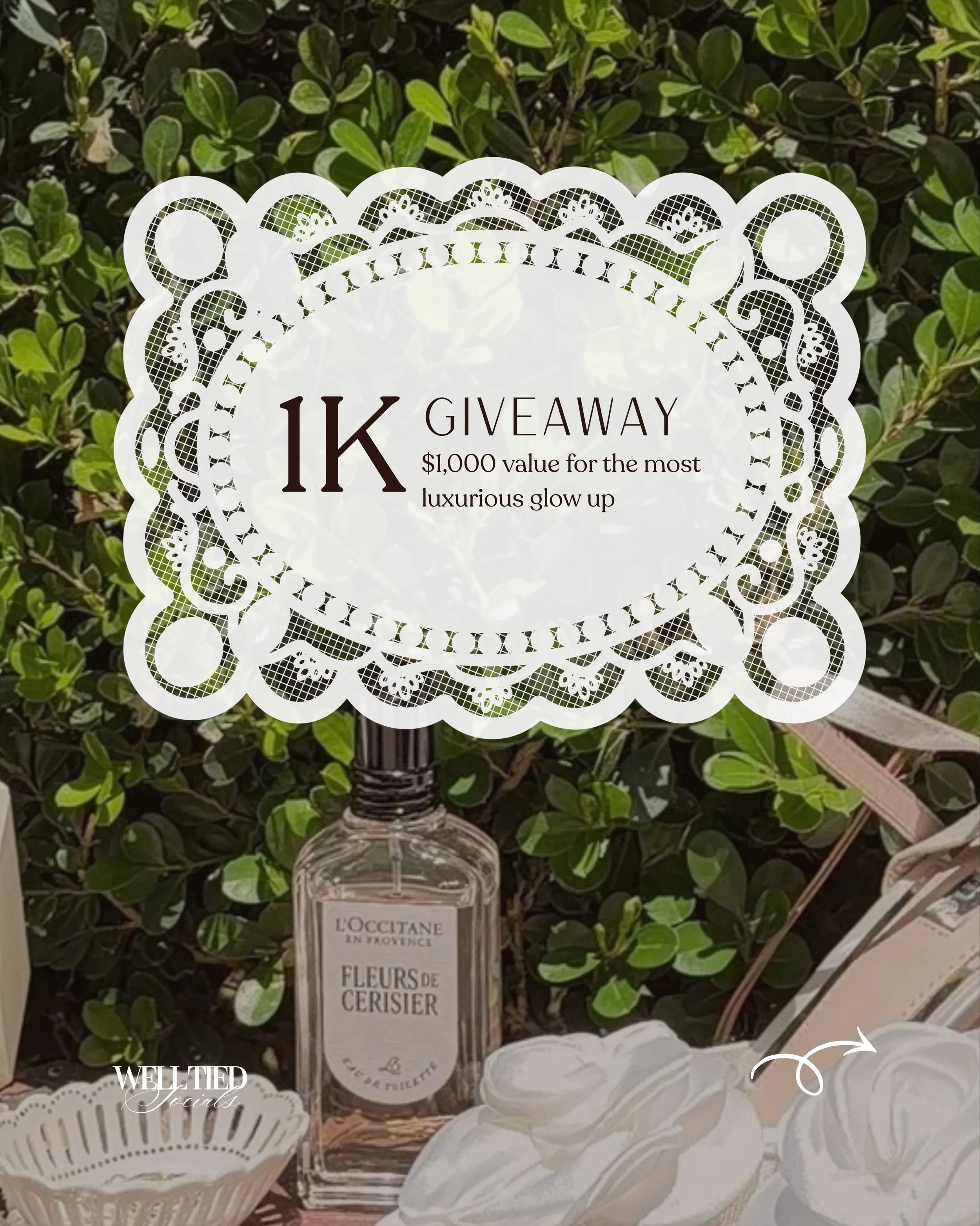 1K GIVEAWAY!!! 🤍🤍🤍

To celebrate 1k followers, I am giving away $1,000 worth of everything you need for the most luxurious glow up. Perfect for brides, mommas, or if you want to just feel amazing! Everything you will win is listed in slide 2 of th