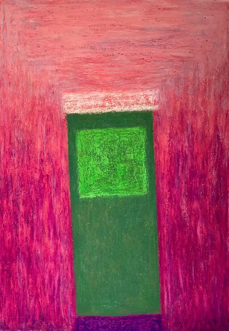 TARDIS, 2024
akryyli ja öljypastelli kankaalle, 44,5x60 cm