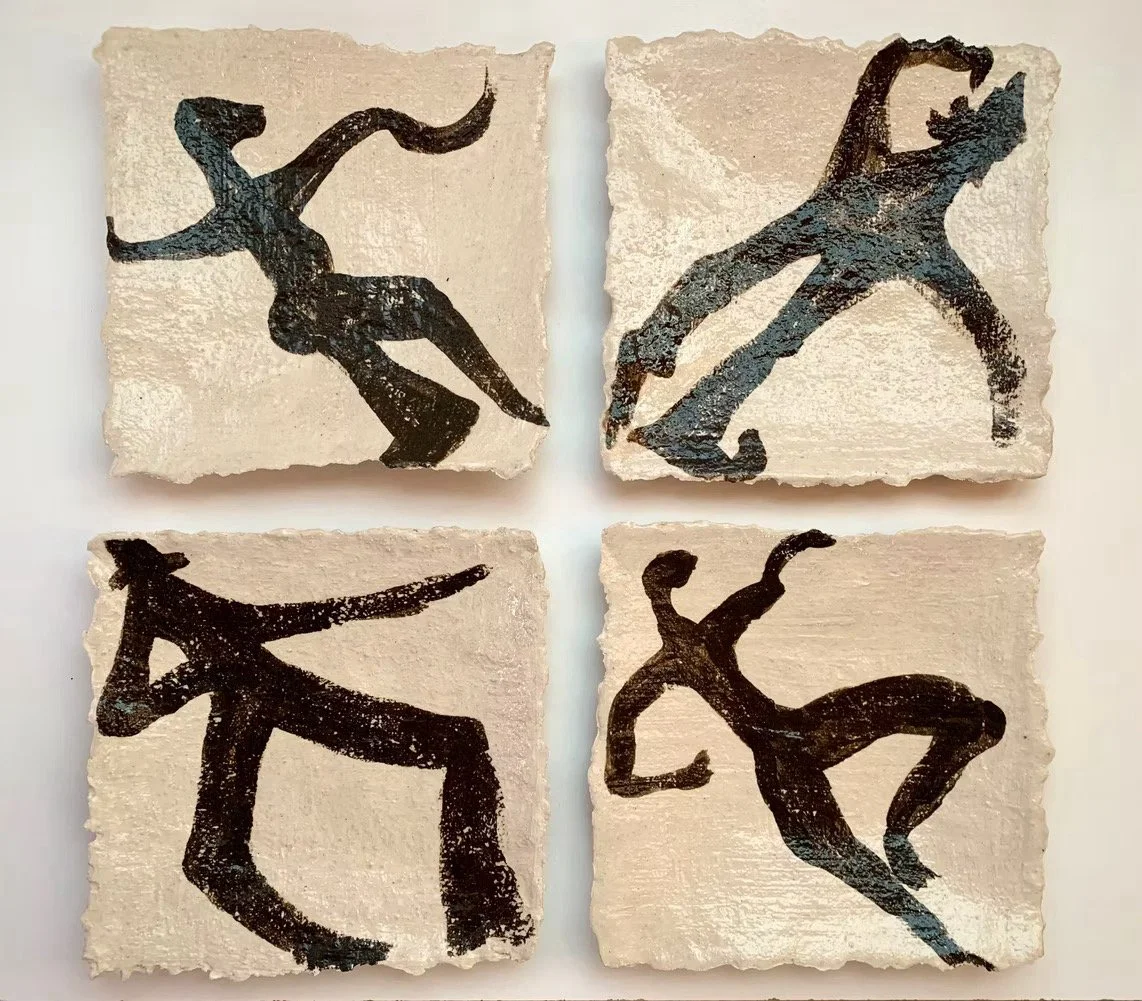 STREET PAINTINGS 1-4, 2010
enkopikoristeltu paperisavilautanen, n.18x18 cm