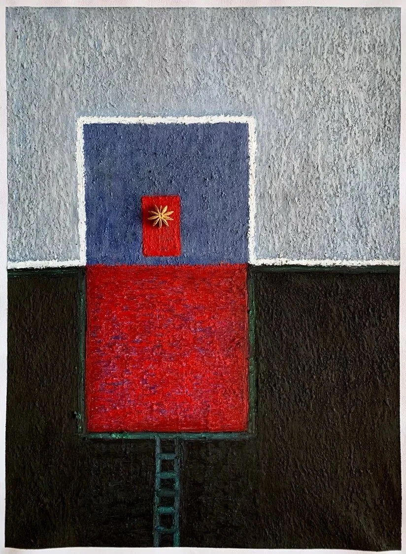 VALOA IKKUNASSA, 2024
akryyli ja öljypastelli kankaalle, 44,5x60 cm