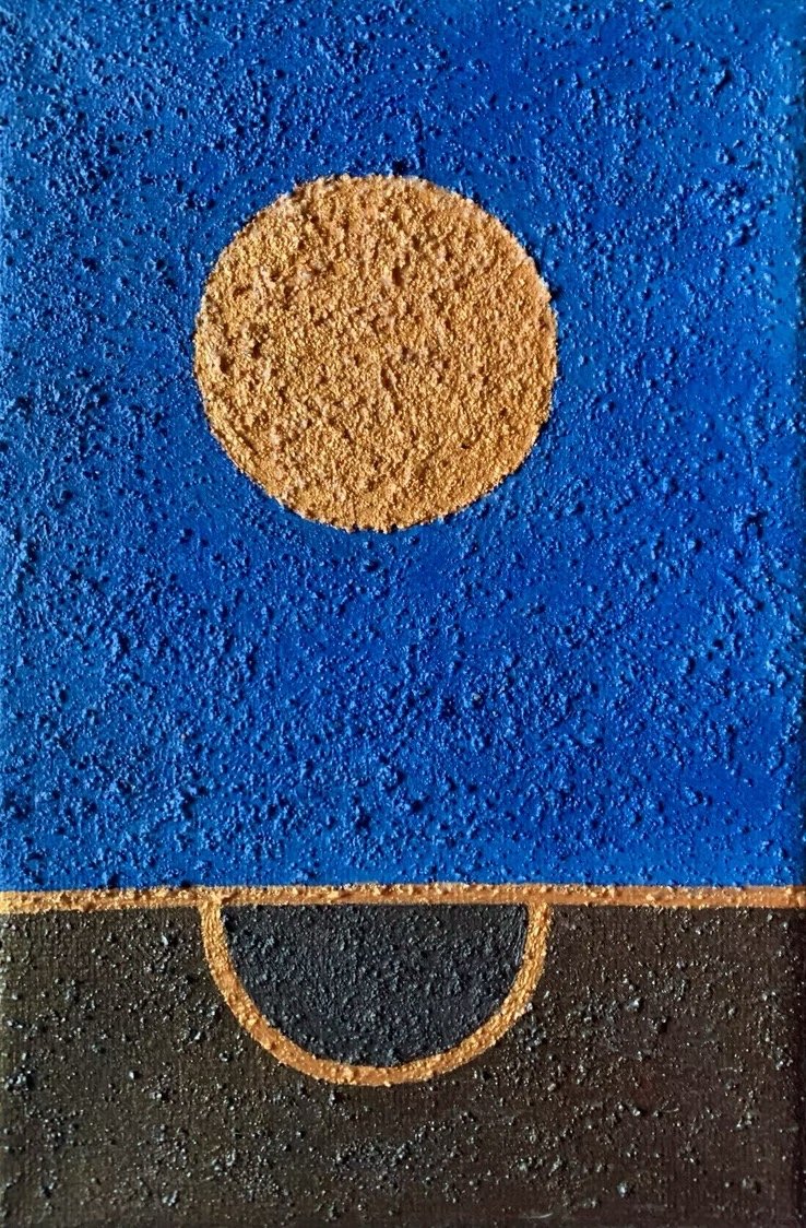 BAD MOON RISING, 2025
sekatekniikka kankaalle, 18x12 cm MYYTY