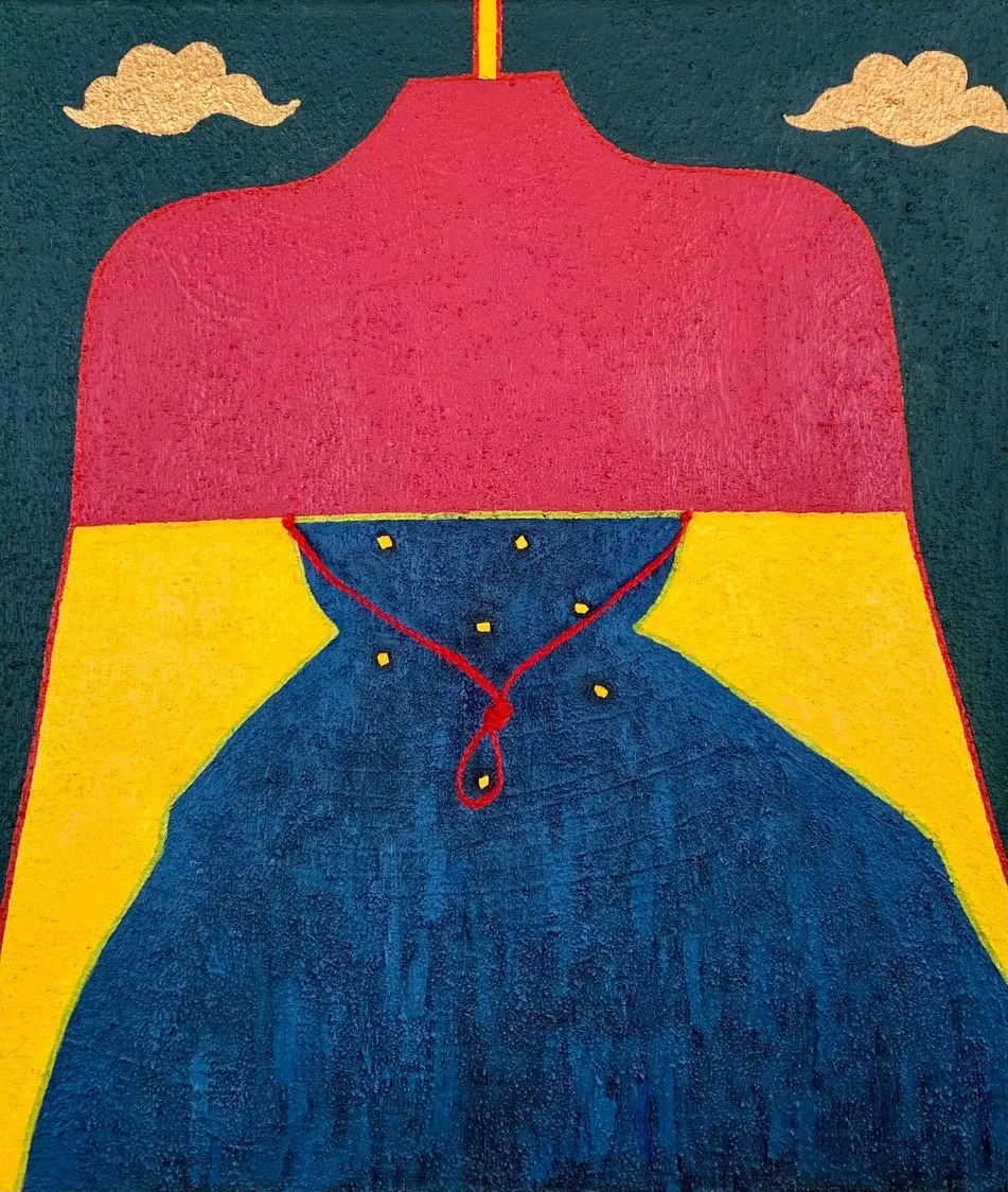 CHINA GIRL, 2022/2025
sekatekniikka kankaalle, 47x55 cm