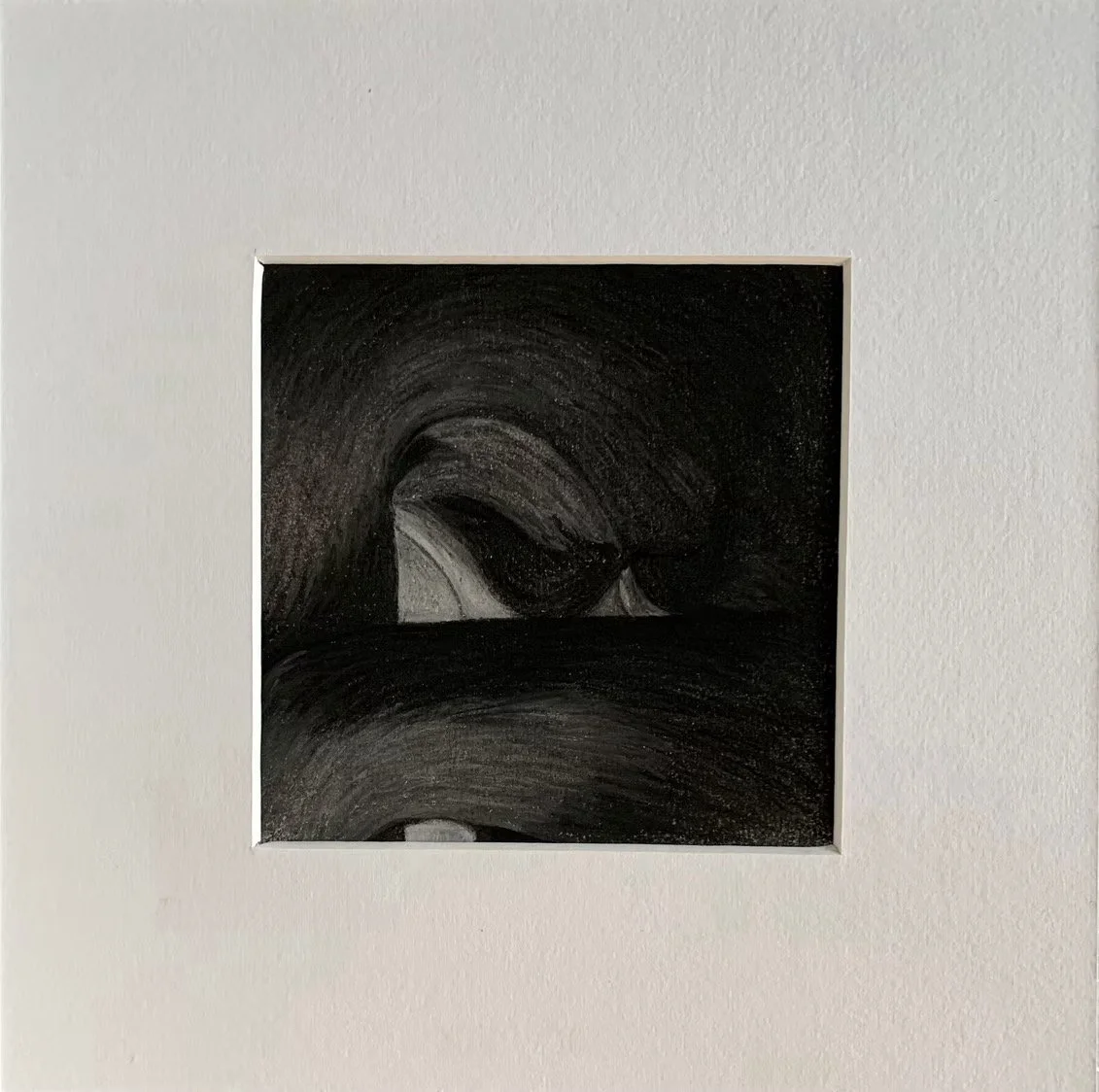 CONTEMPLATION, 2024
hiilikynä paperille, 12 x 12 cm