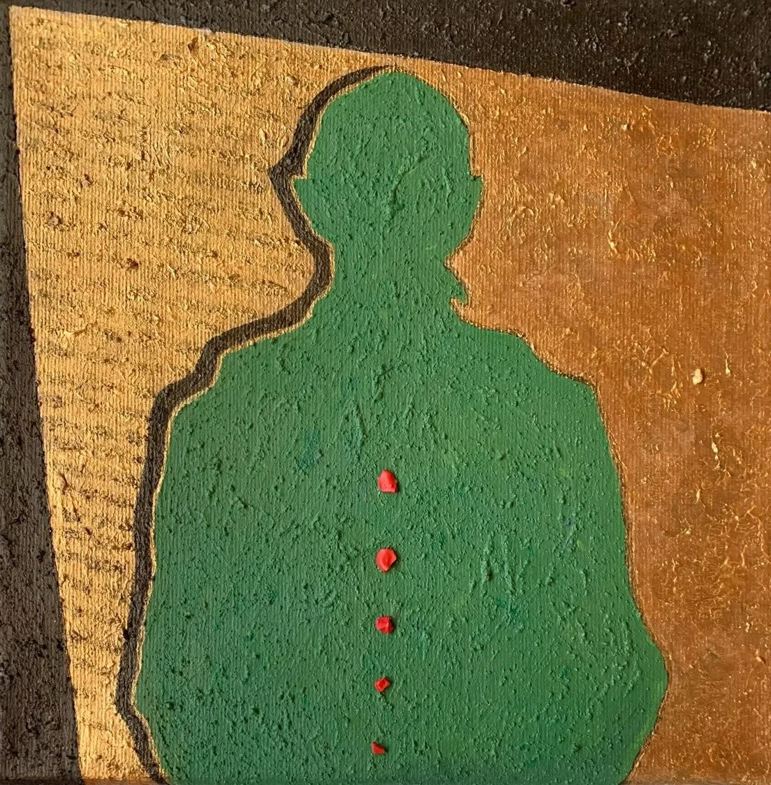 COSMIC GIRL (With a Bleeding Heart), 2024
sekatekniikka kankaalle, 20x20 cm