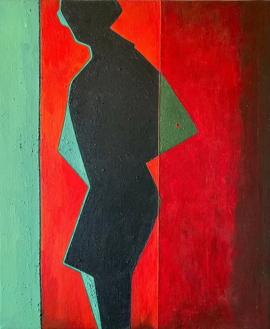 I DON´T KNOW WHERE I STAND, 2021/2025
sekatekniikka kankaalle, 38x46 cm