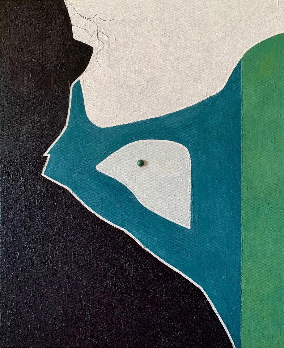 I TALK TO THE WIND, 2021/2025
sekatekniikka kankaalle, 38x46 cm