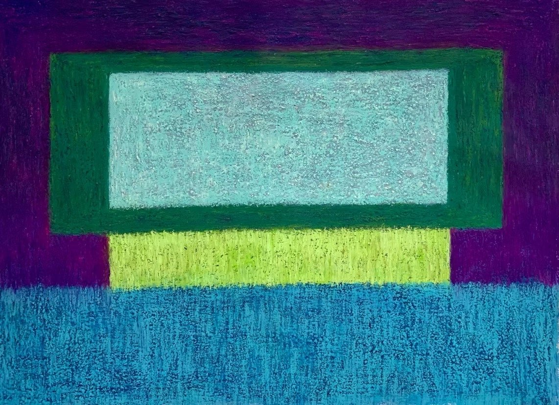 MAGNEETTIMIEHEN KUOLEMA, 2024
akryyli ja öljypastelli kankaalle, 60x44,5 cm