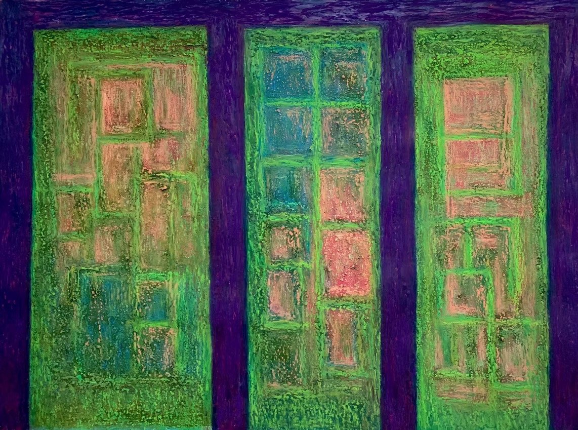 THE DOORS..., 2024
akryyli ja öljypastelli kankaalle, 60x44,5 cm