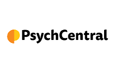 PsychCentral logo with orange semicircle and black text