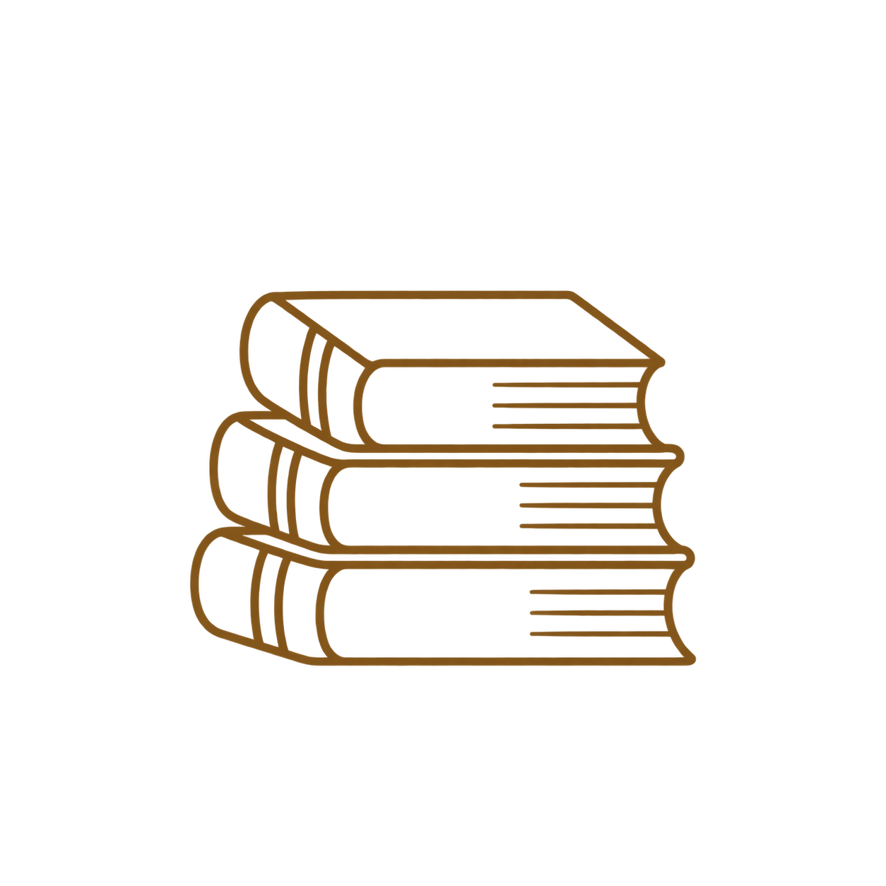 Neon sign of a stack of three books on a black background.