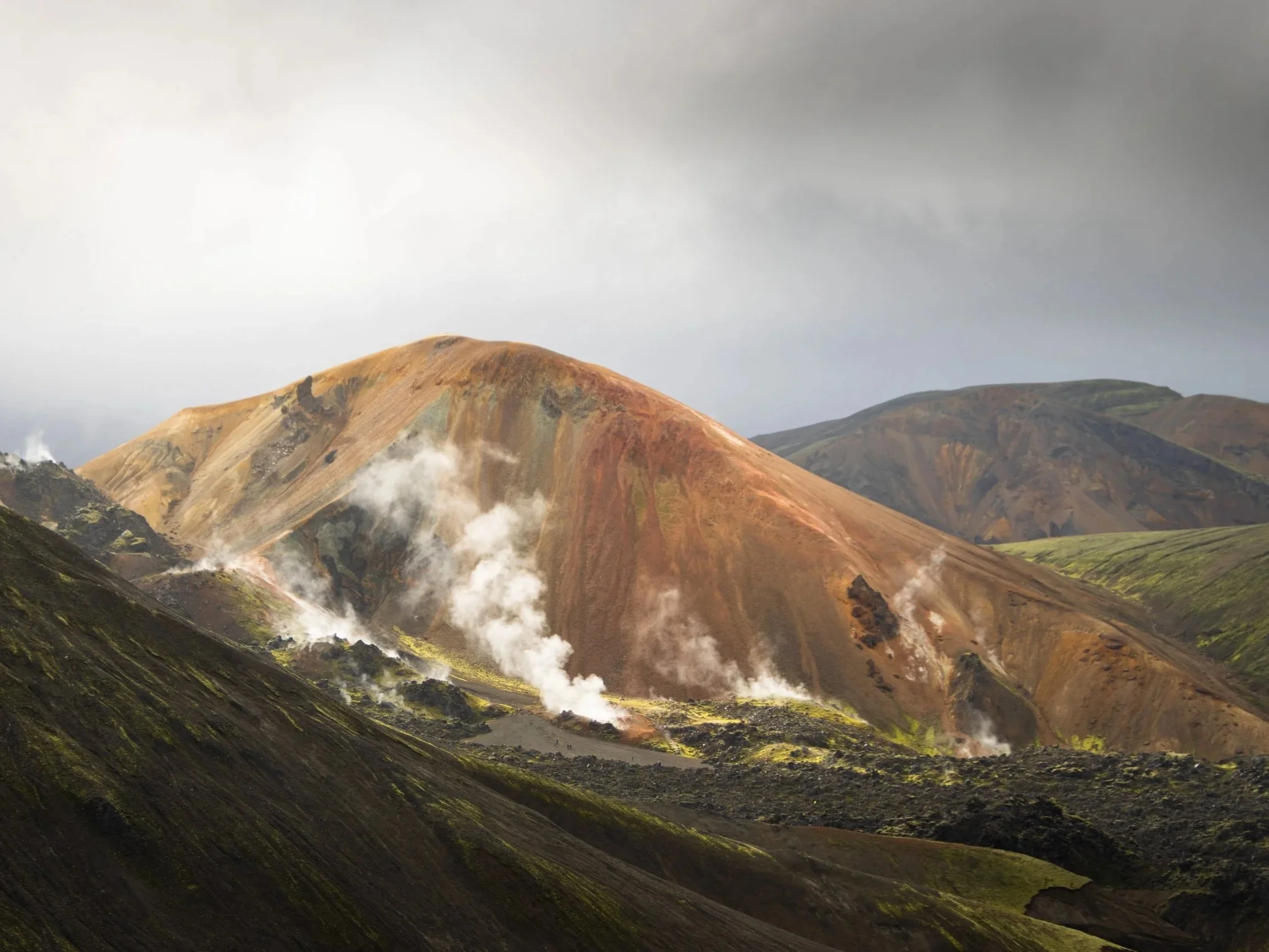 Colorful volcanic slopes of Brennisteinsalda in Landmannalaugar, Iceland
