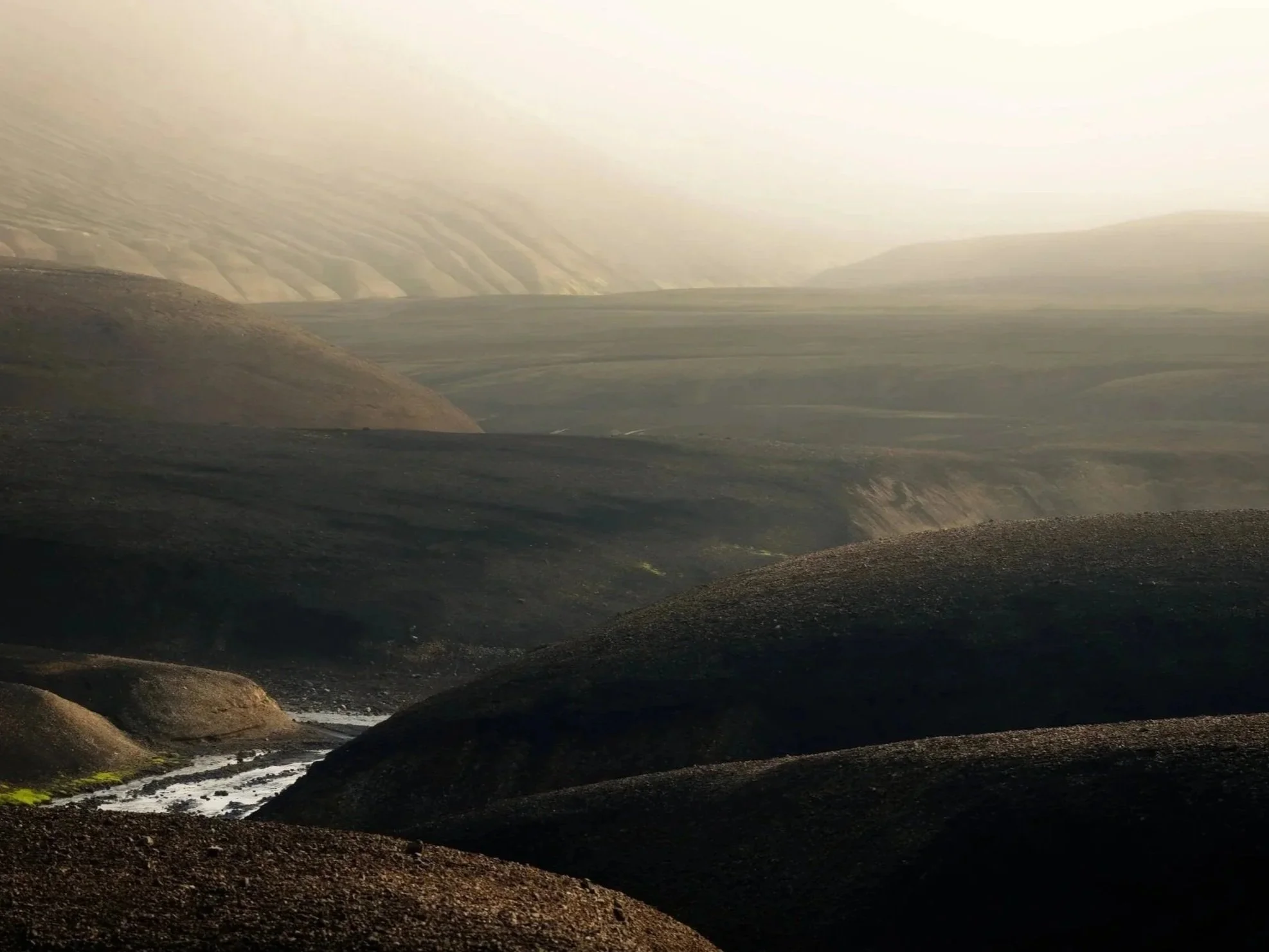 Volcanic landscape around Hrafntinnusker in the Icelandic Highlands