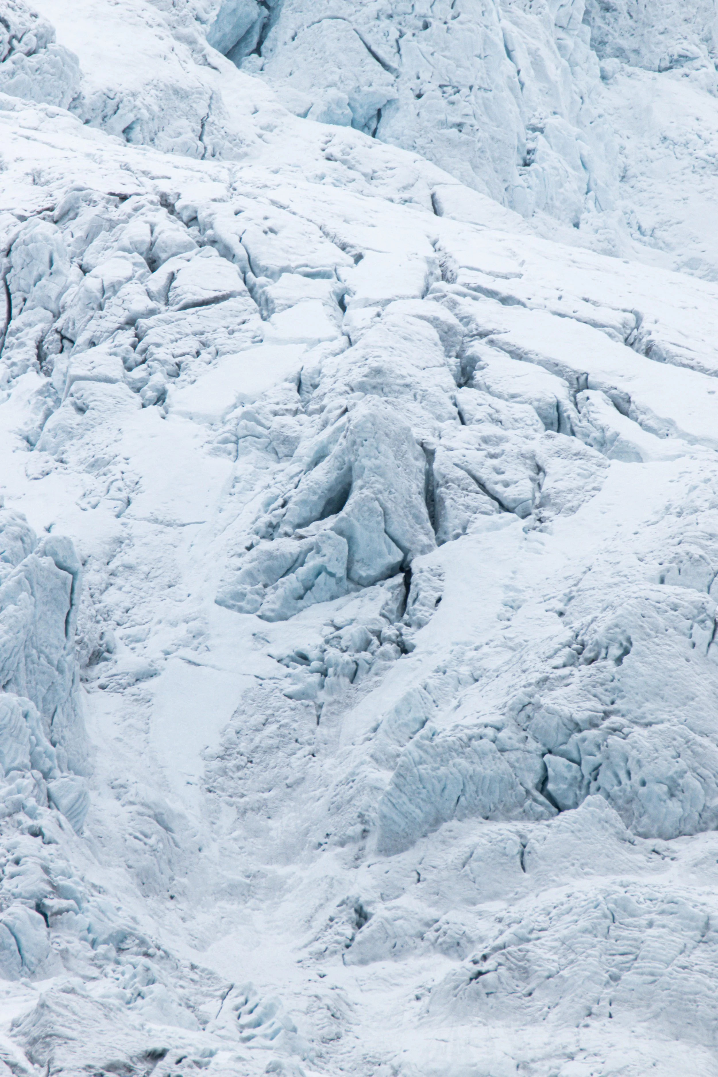 Close view of textured glacier ice in Norway