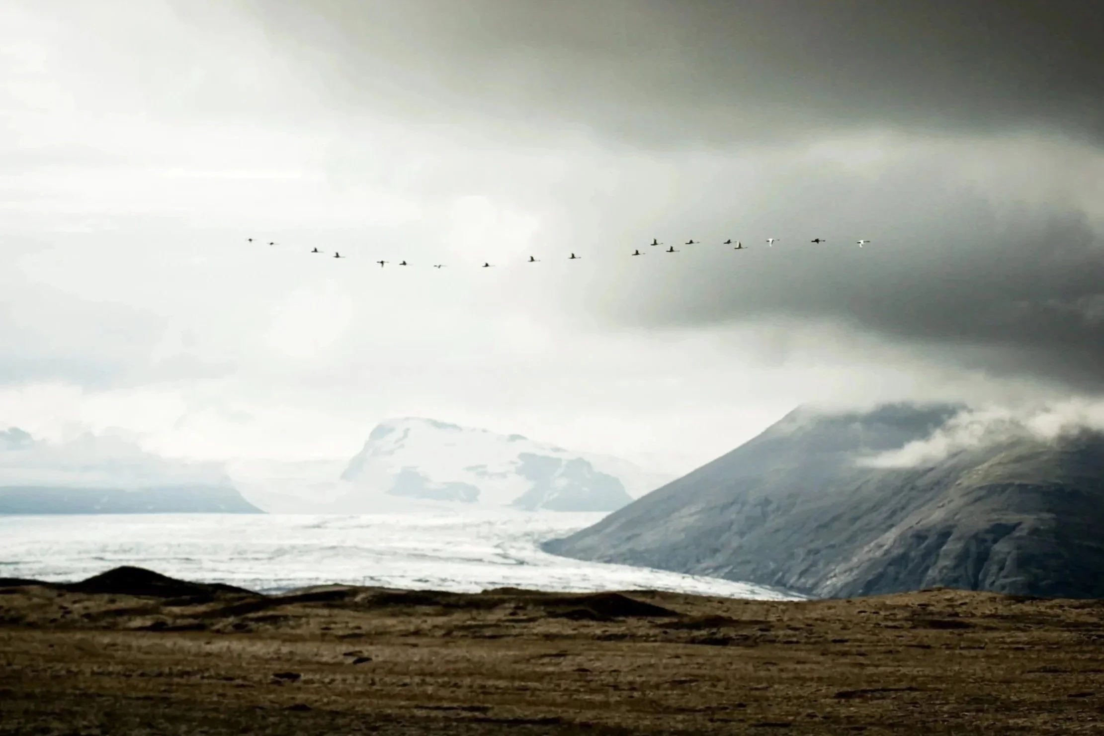 Glacial landscape along Iceland's South Coast between Jökulsárlón and Höfn