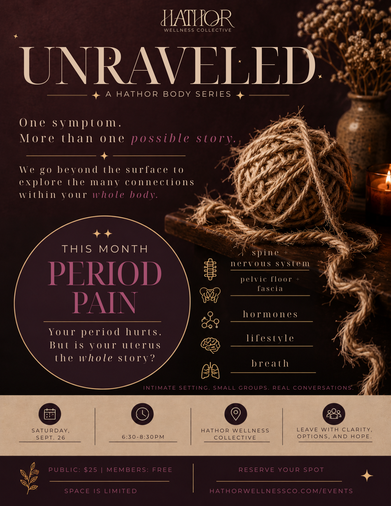 Unraveled: A Hathor Body Series — Period Pain event flyer