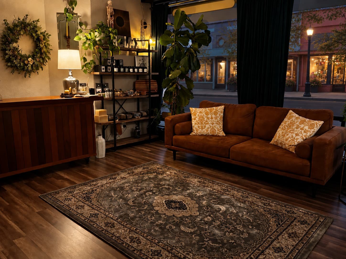 The inviting lobby at Harmonize Wellness.