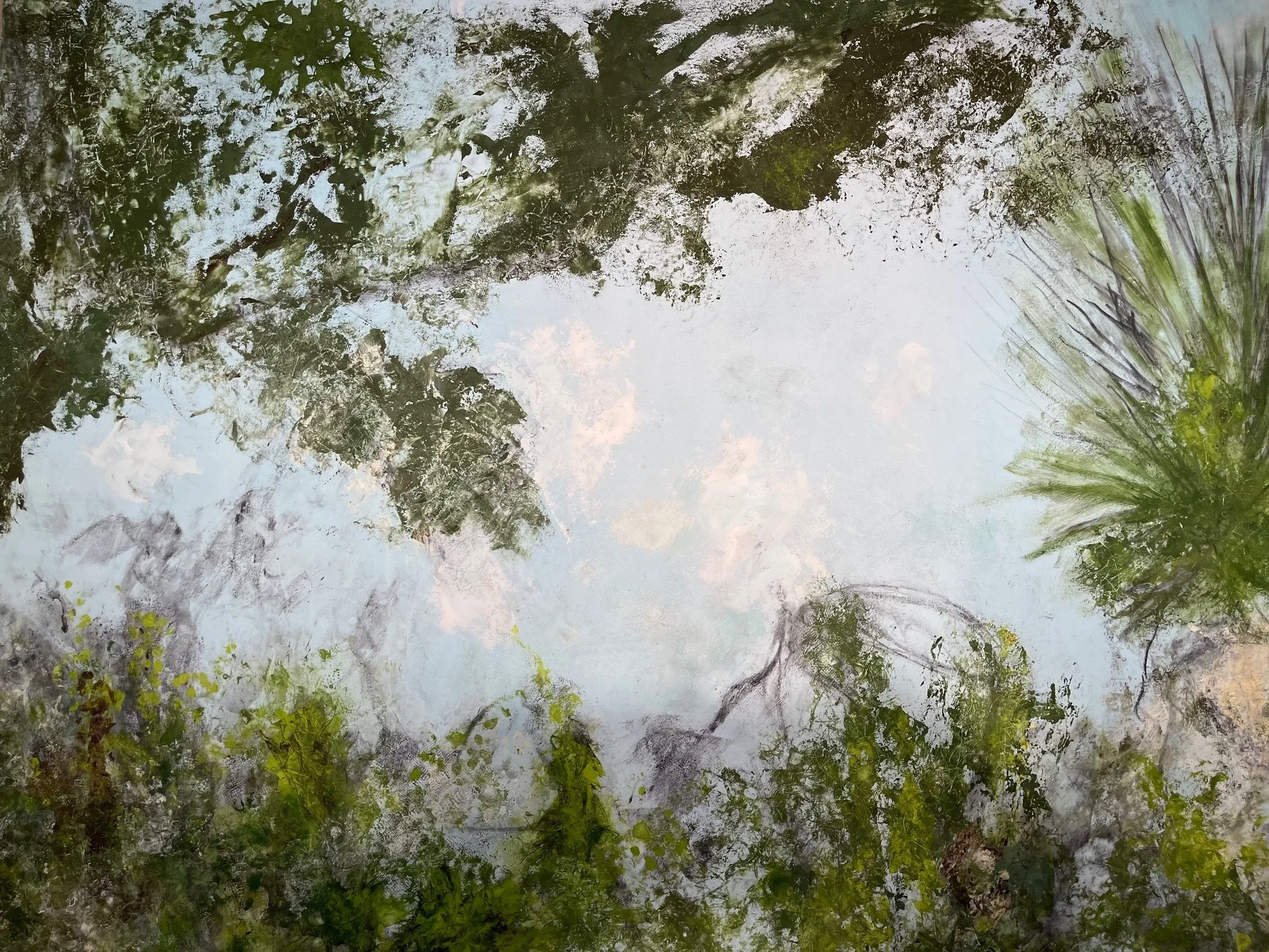 Untitled #10
48” x 28”
charcoal, oil paint, cold wax on Mitz paper