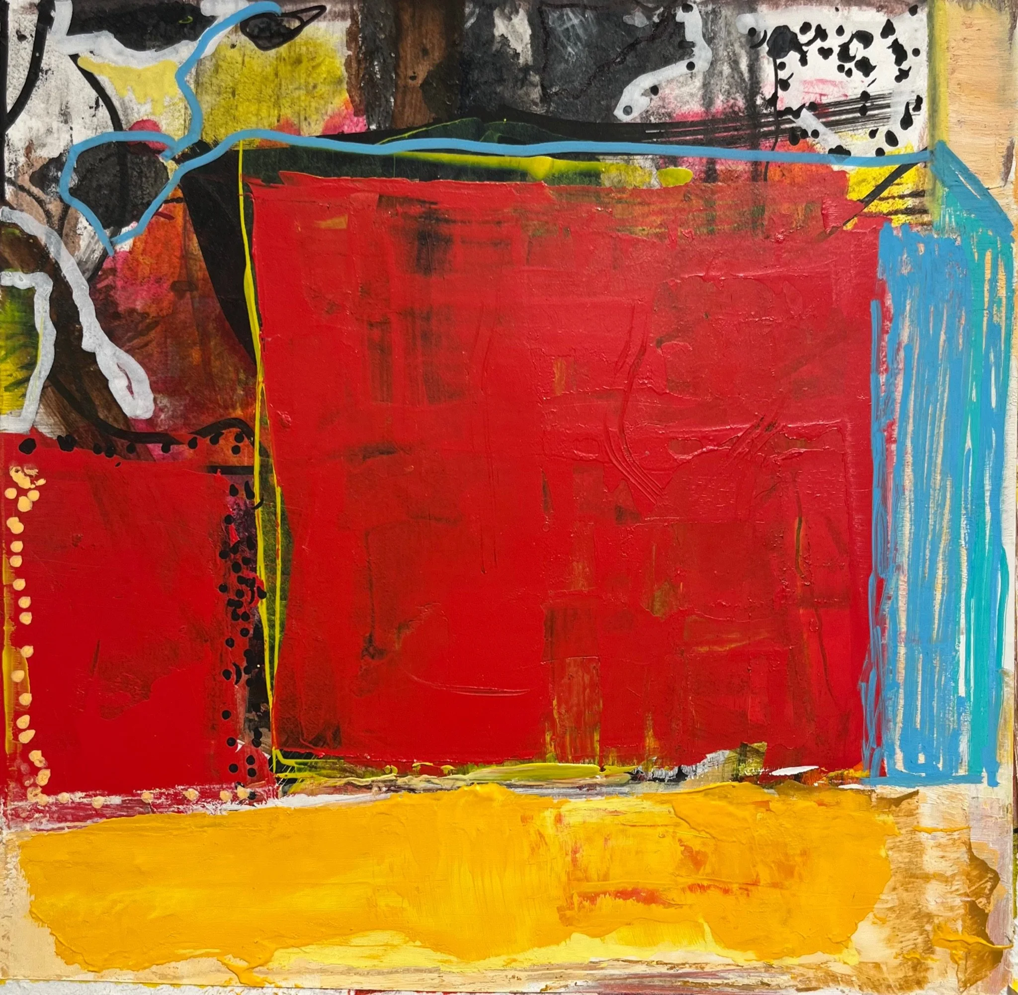 Untitled #7
8” x 8”
acrylic paint, markers, charcoal, oil paint on watercolor paper