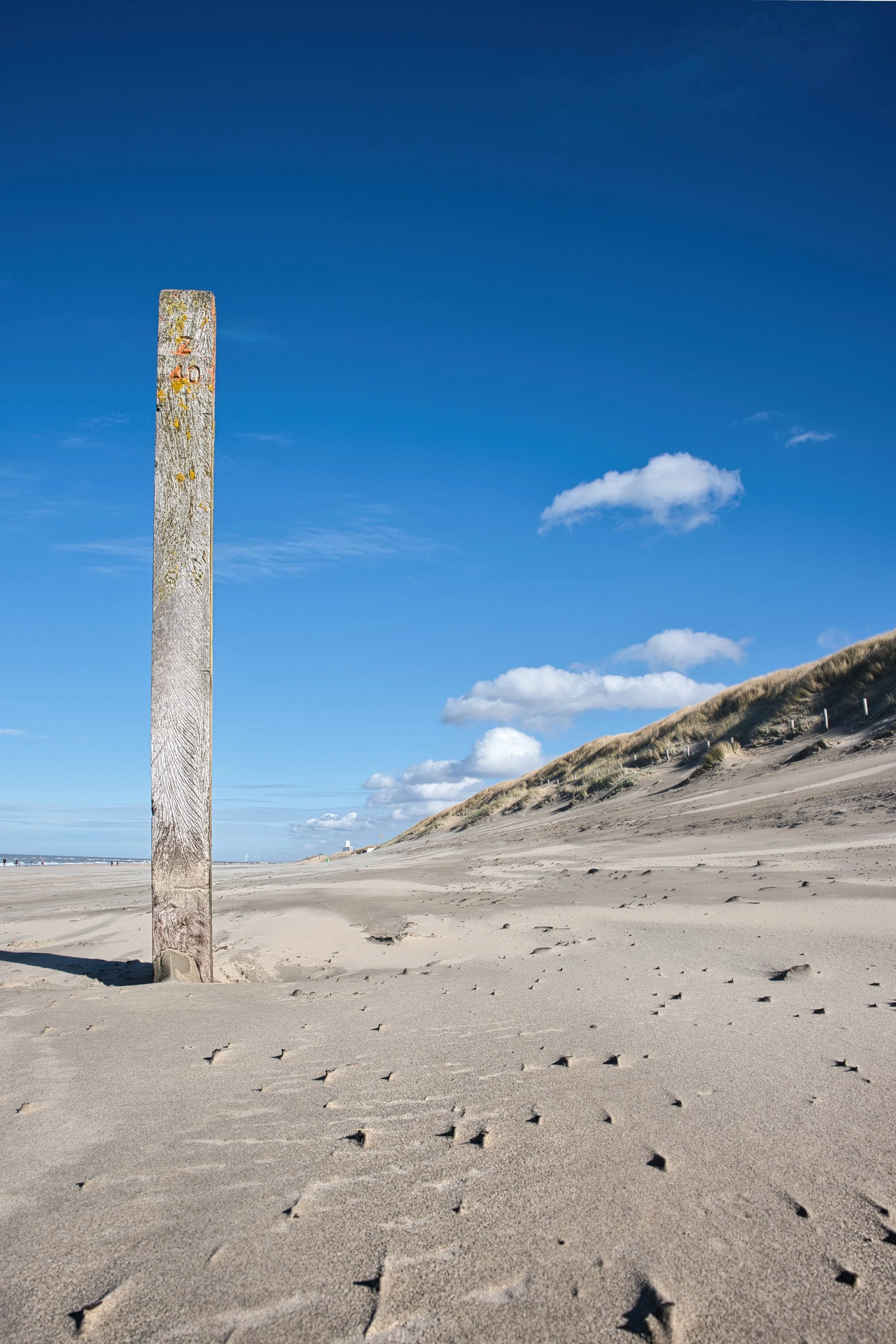 A Lone Post in Coastal Silence, Zandvoort, Noord-Holland