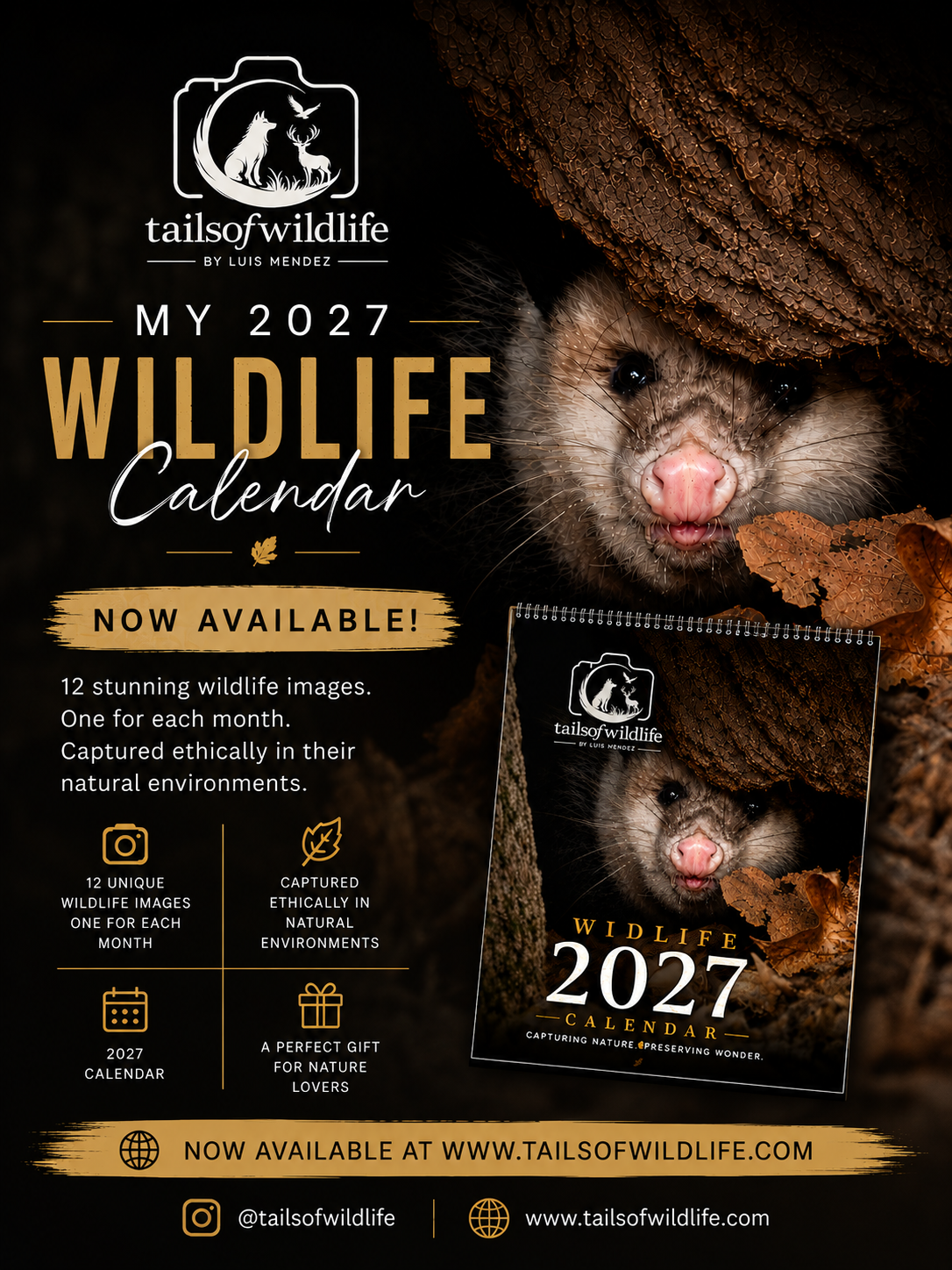 New 2027 Wildlife Calendar - Now Available