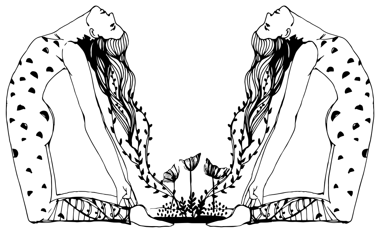 Black line illustrations of musical and movement figures