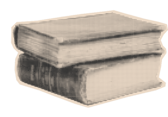 A pixelated, stylized image of two stacked cardboard boxes.
