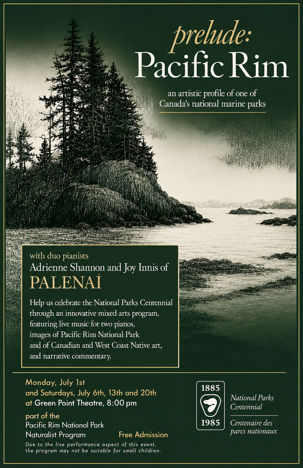 Prelude: Pacific Rim · 1985
Commissioned by Parks Canada for the National Parks Centennial.
