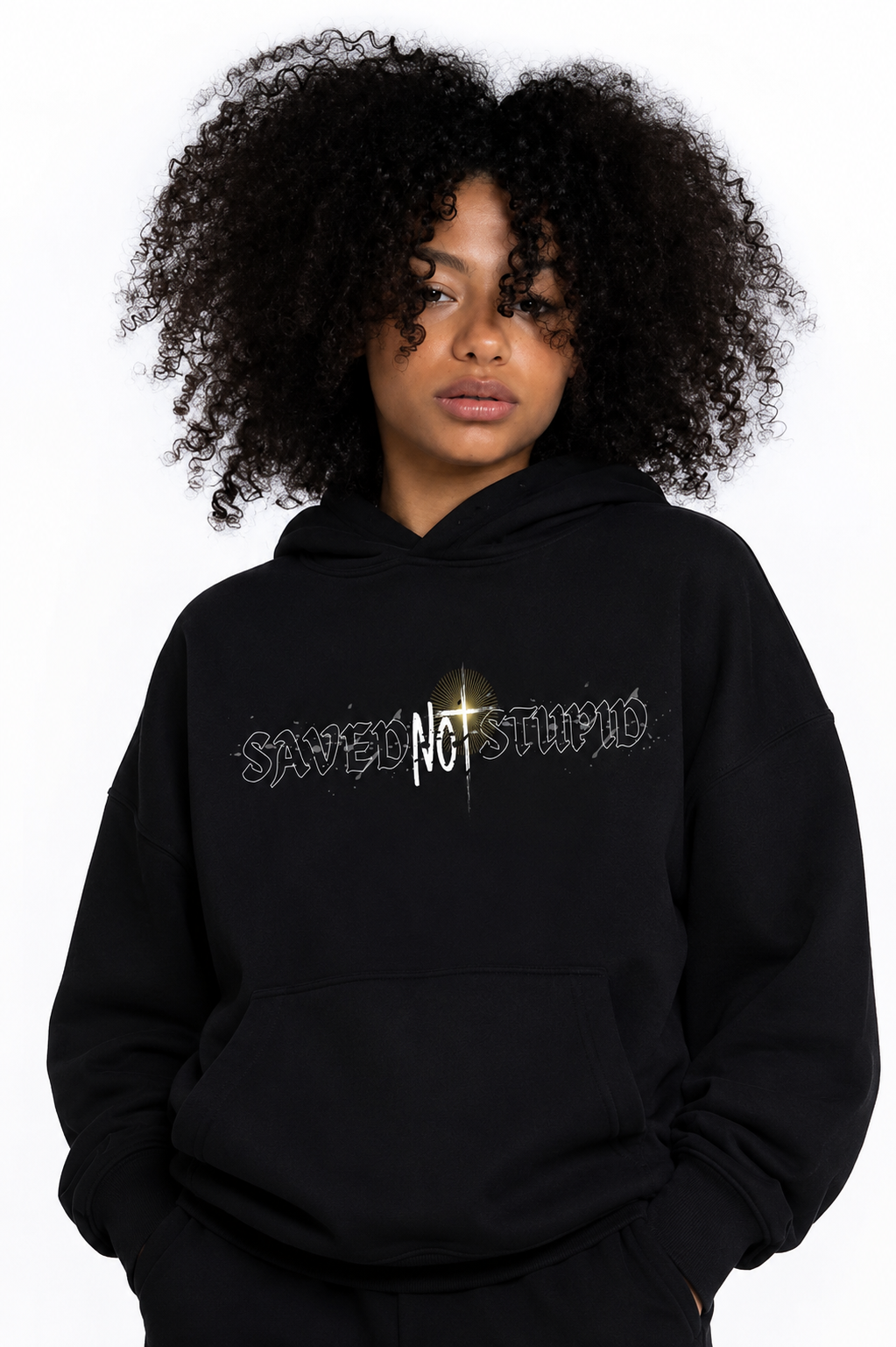 BLACK AND WHITE HOODIE