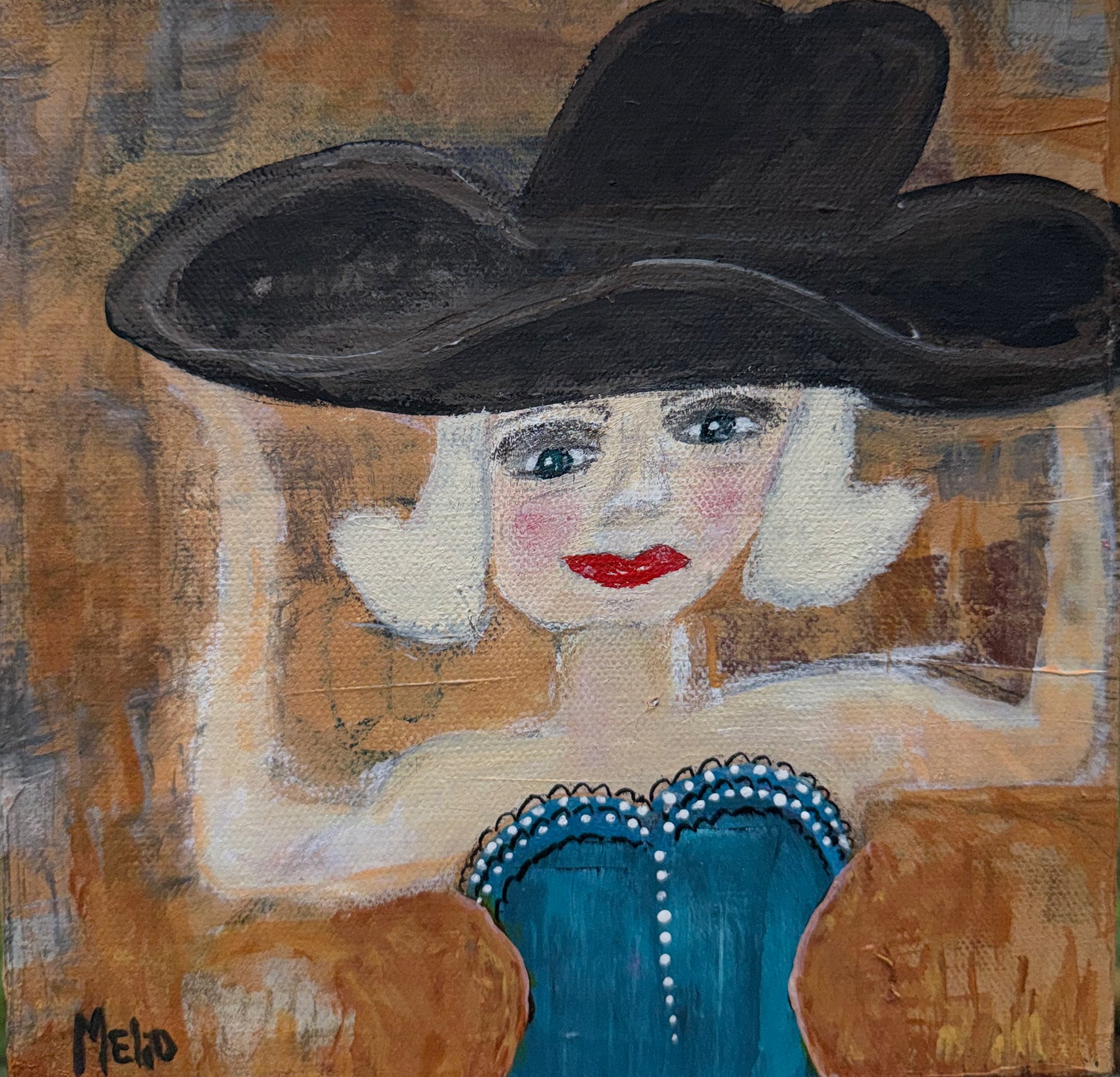 Top Heavy - Original Whimsical Folk Art Painting